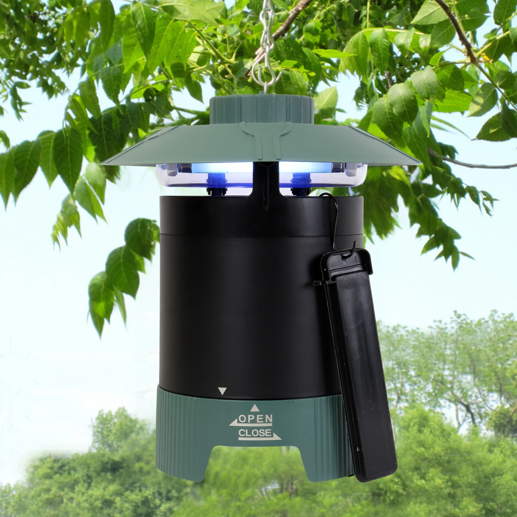 Bite Shield Protector 1/4 Acre Non-Propane Mosquito Trap | UV Light & Octenol Lure | Outdoor Pest Control | Mosquitoes Backyard Patio Cottage Dock Campsite Trailer | Green & Black
