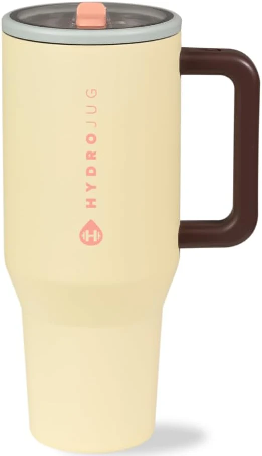 40 oz Water Bottle with Handle & Flip Straw - Fits in Cup Holder, Leak Resistant Tumbler-Reusable Insulated Stainless Steel & Rubber Base