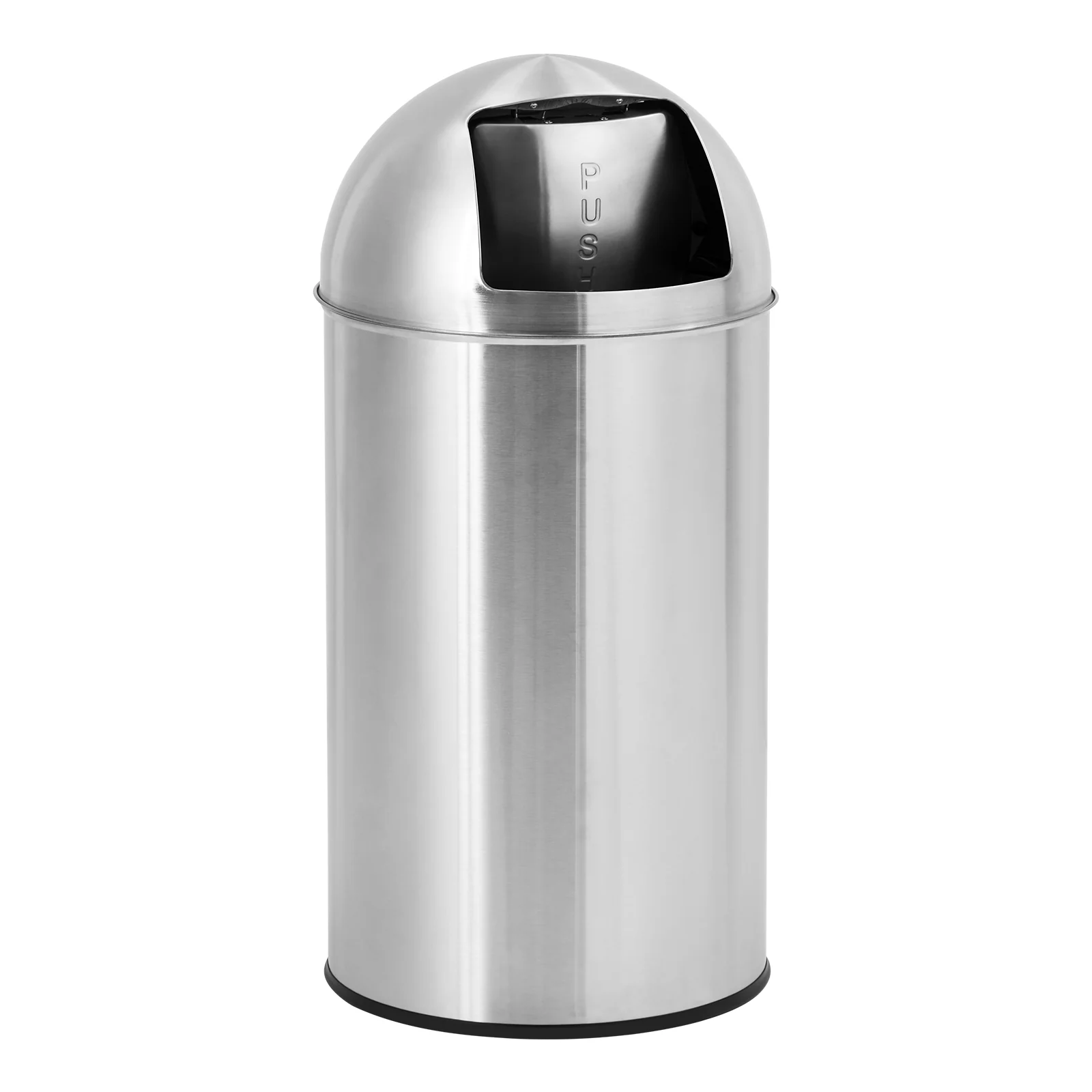 Garvee 18.5 Gallon/70 Liter Trash Can, Cylindrical Garbage Can with Push Lid, Heavy Duty Stainless Steel Waste Bin with Removable Inner Bucket, Outdoor Trash Bin for Commercial Use