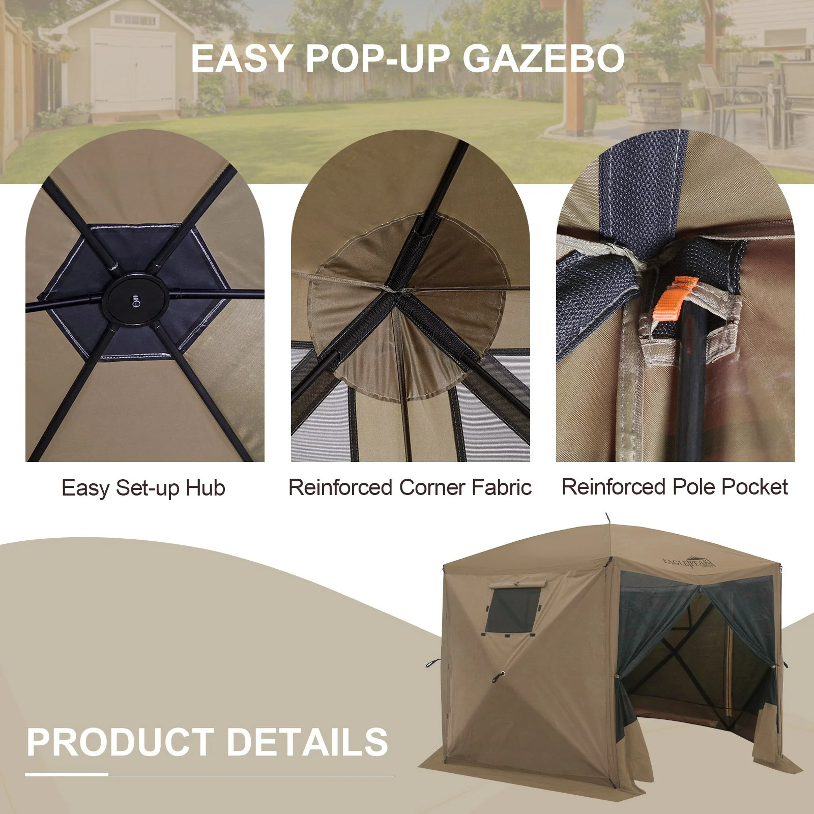 12x12 ft Portable Quick Pop Up Canopy Tent with 5 Wall Panels