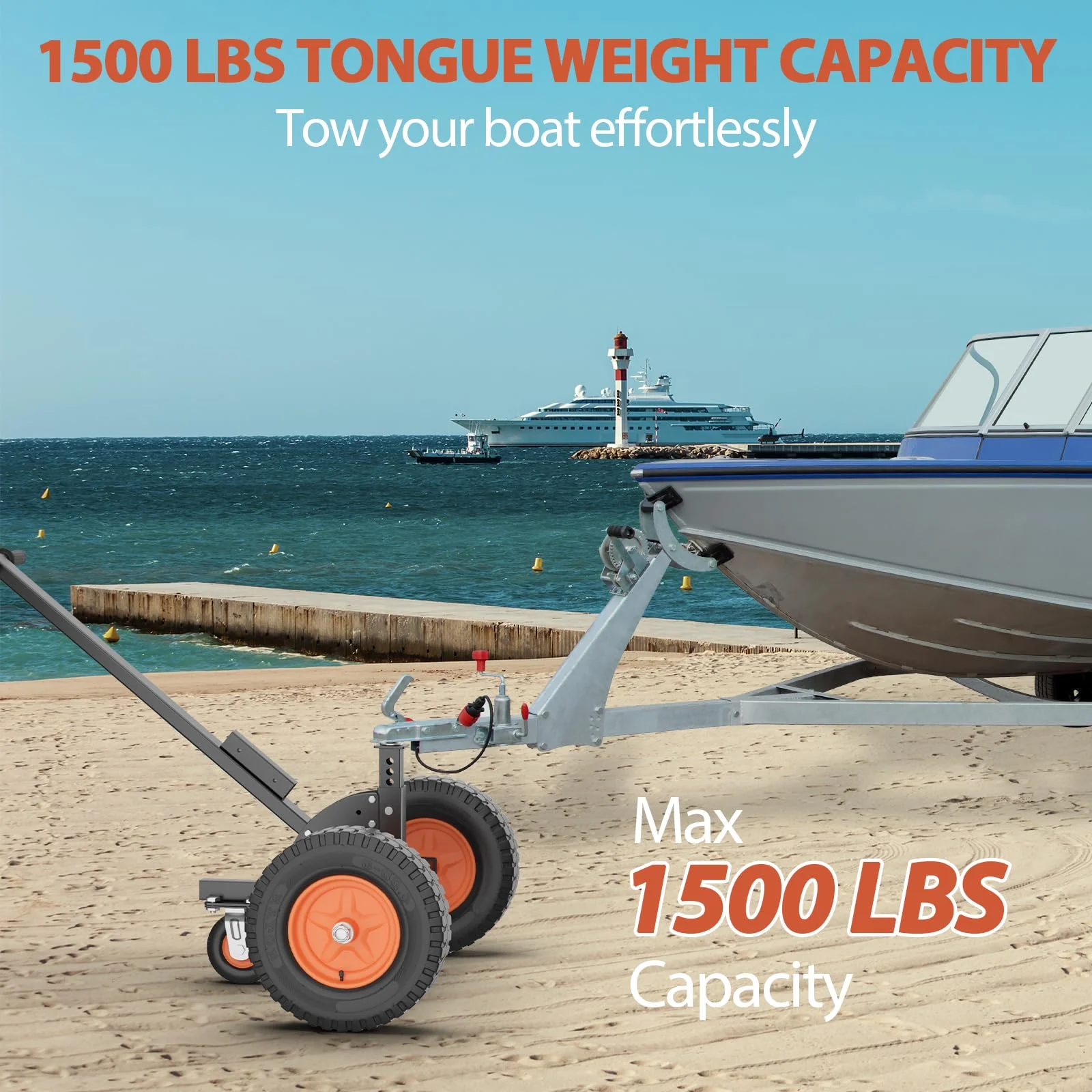 Garvee 2 in 1 Trailer Dolly, 1500 lbs Tongue Weight Capacity, Trailer Mover with 24