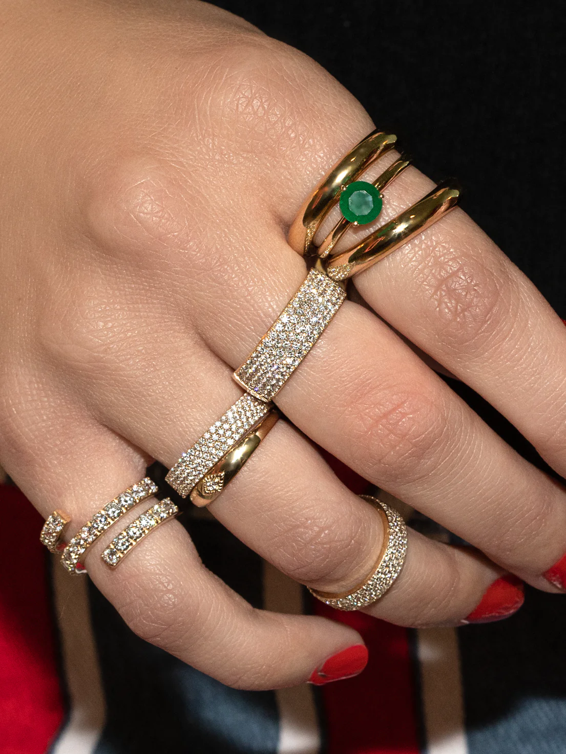 Large Solitaire Ring - Emerald / 14k Yellow Gold