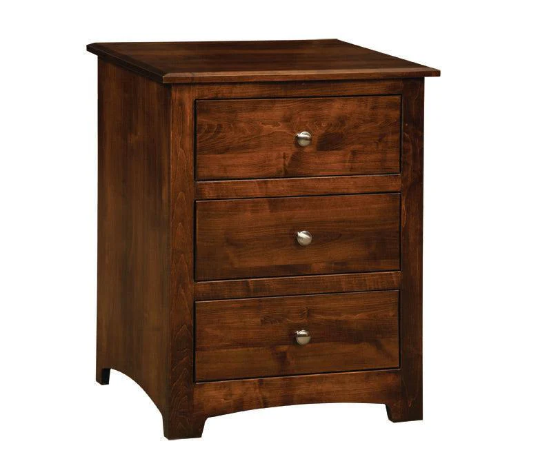 Amish Monterey Three Drawer Nightstand