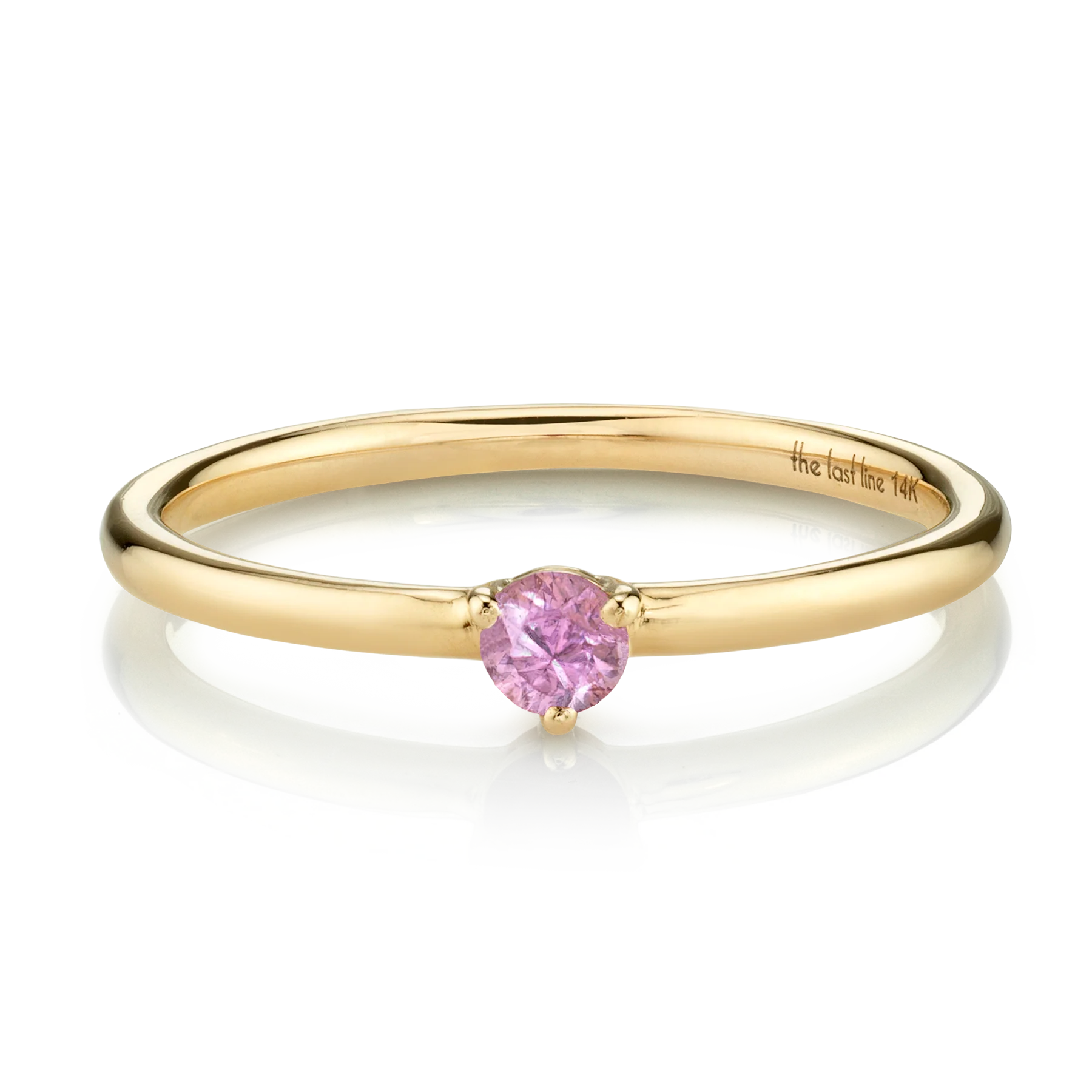 Solitaire Ring - Pink Tourmaline / 14k Yellow Gold