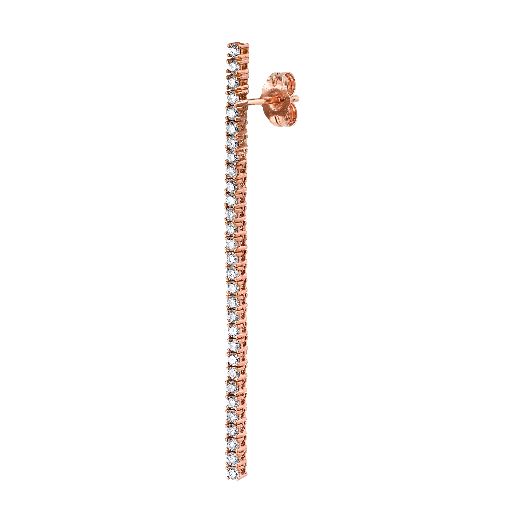 Tennis Earring - White Diamond / 14k Rose Gold