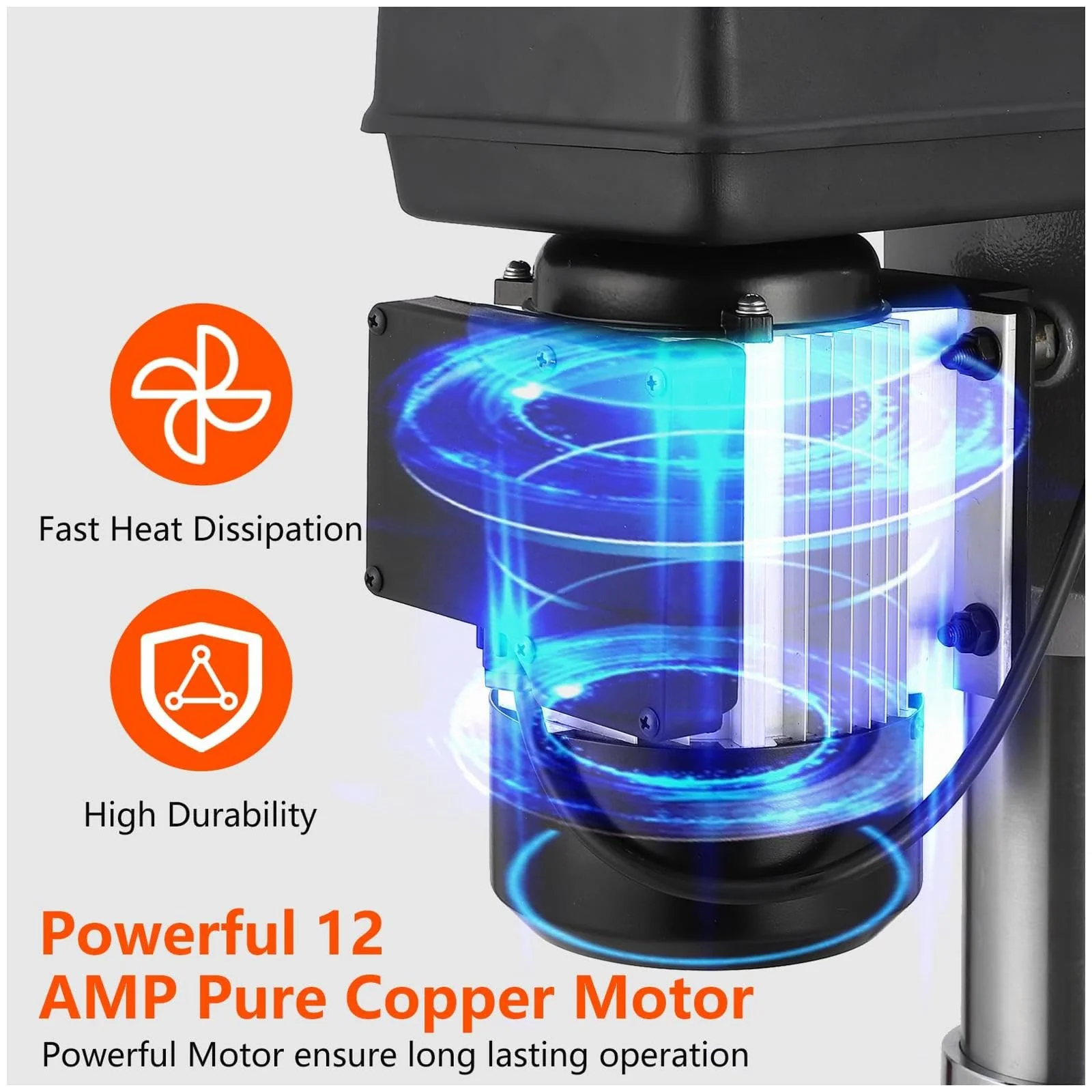 Garvee 17 Inch 12A Floor Drill Press, 200-3630 RPM, 0-45 Gegree Table