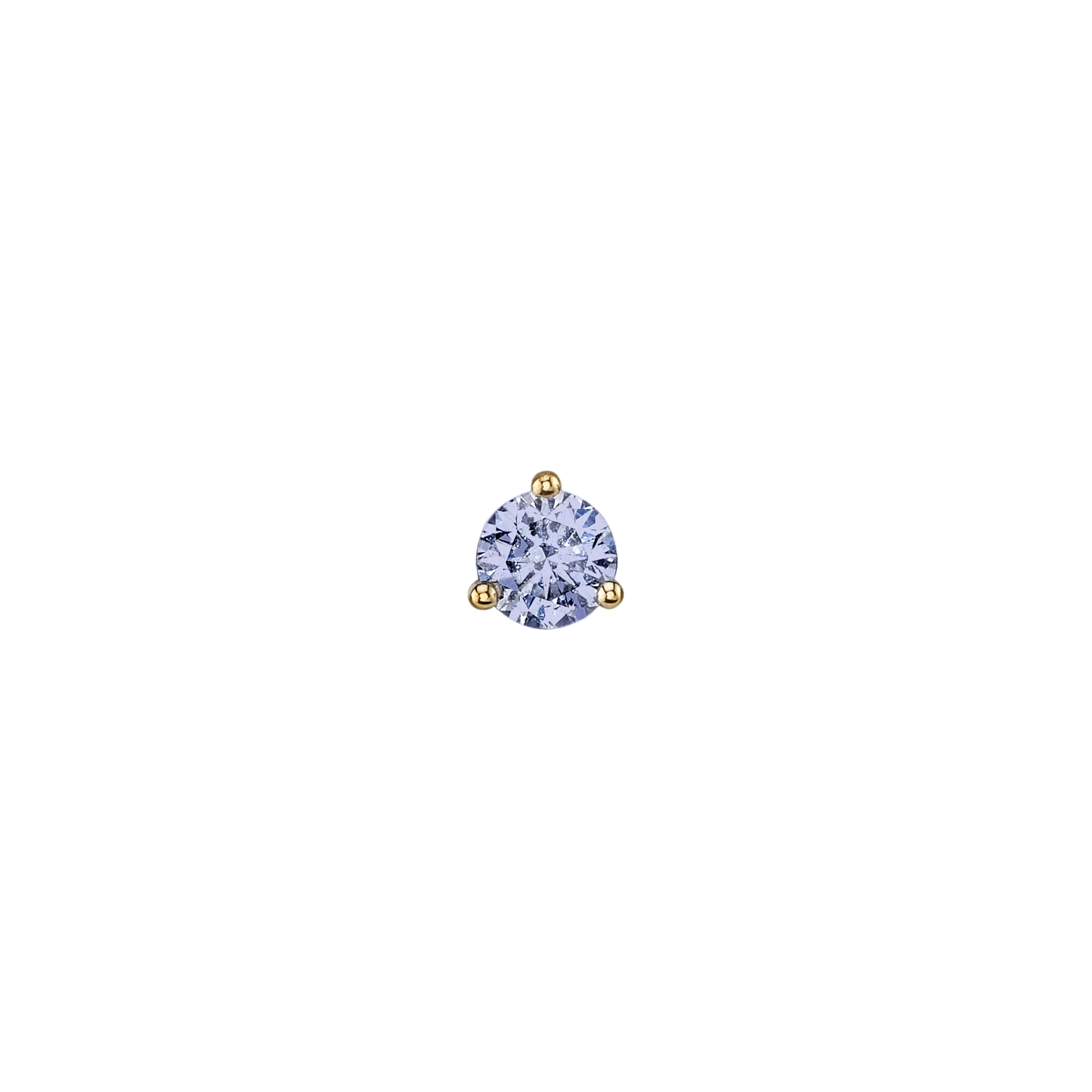 Round Stud #1 - Tanzanite / 14k Yellow Gold