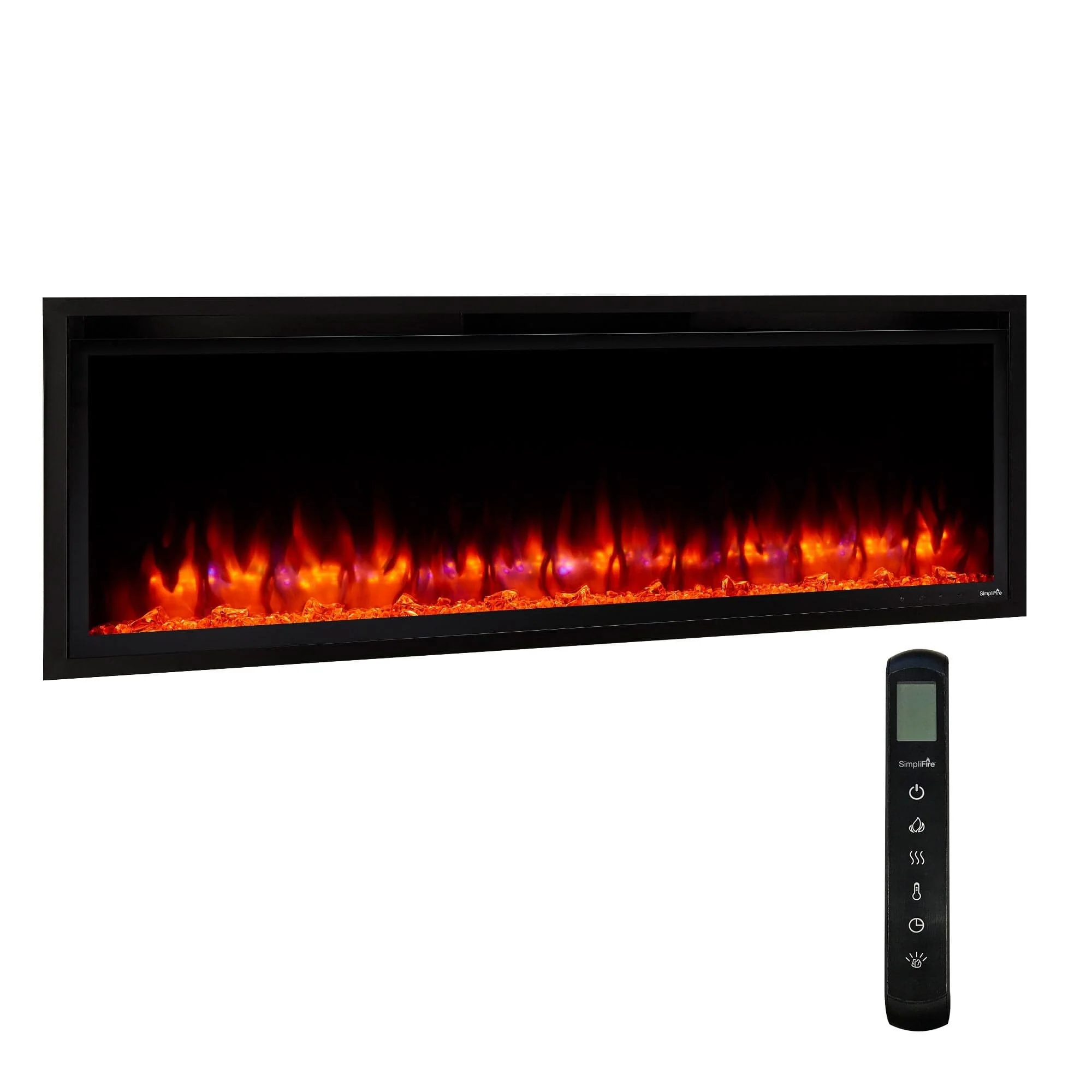 SimpliFire 50-in Allusion Platinum Wall Mount Electric Fireplace