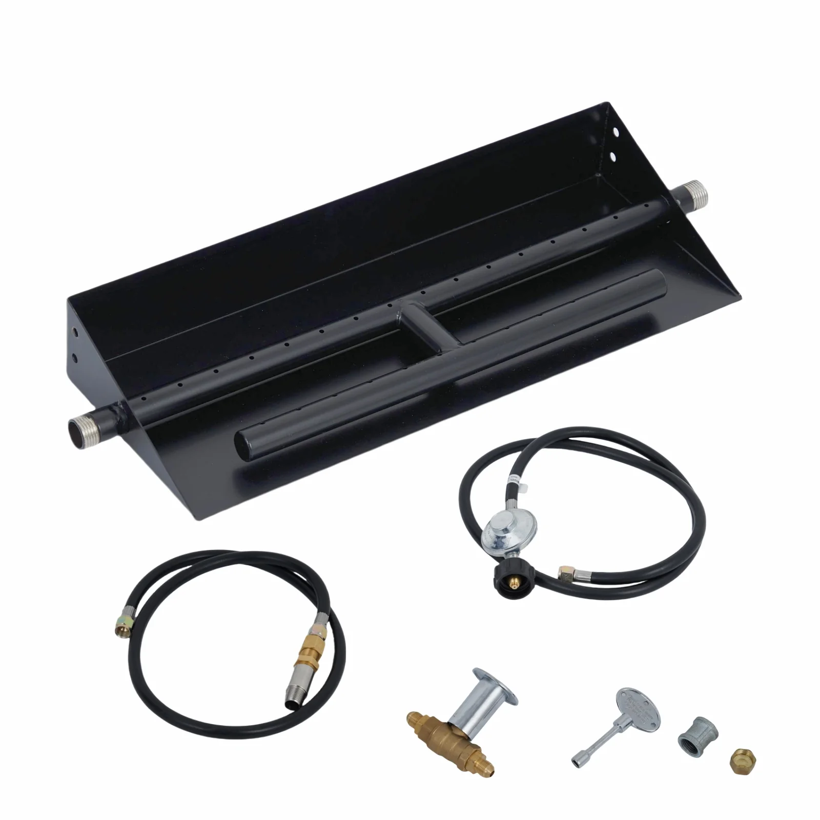 Garvee 18″×6″ Drop-In Fire Pit Burner Kit, Rectangular Fire Pit Burner with Spark Ignition Kit for Propane & Natural Gas, Fire Pit Insert with H-Burner for Indoor Outdoor Use, Black