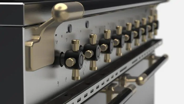 Rangemaster Elise 110cm Dual Fuel Range Cooker | Black/Antique Brass | ELS110DFFSS/BE