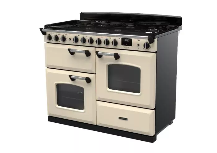 Rangemaster Classic Deluxe OC 110cm Dual Fuel Range Cooker | Pale Cream/Chrome | CLDLO110DFPPCR/CM1