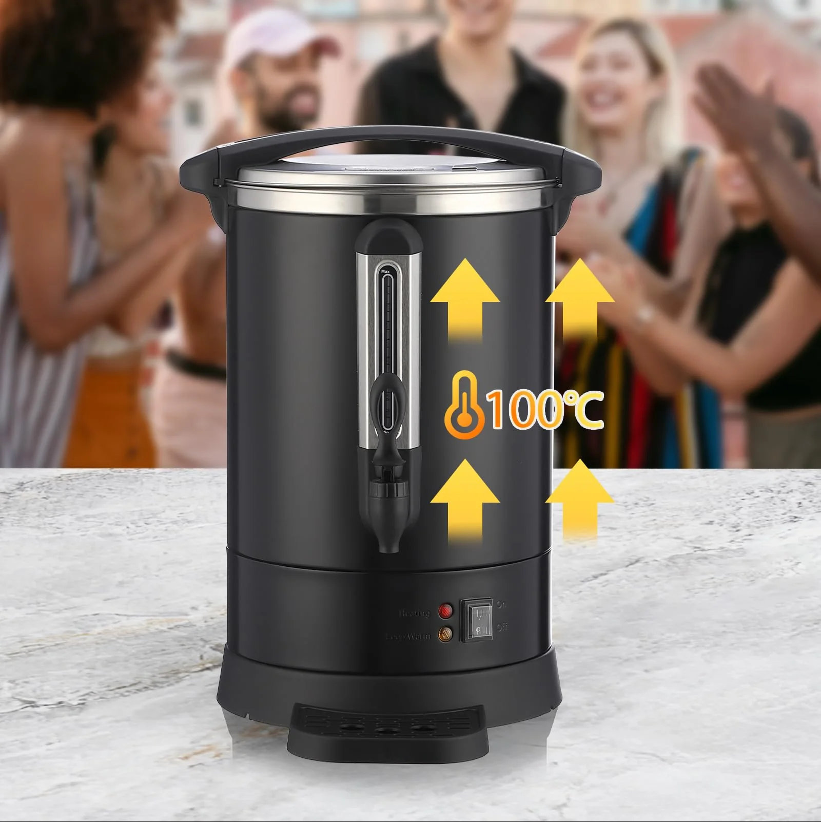 Garvee 18L(120Cup) Coffee Pot, Hot Water Dispenser with Percolator, Stainless Steer Hot Beverage Thermos