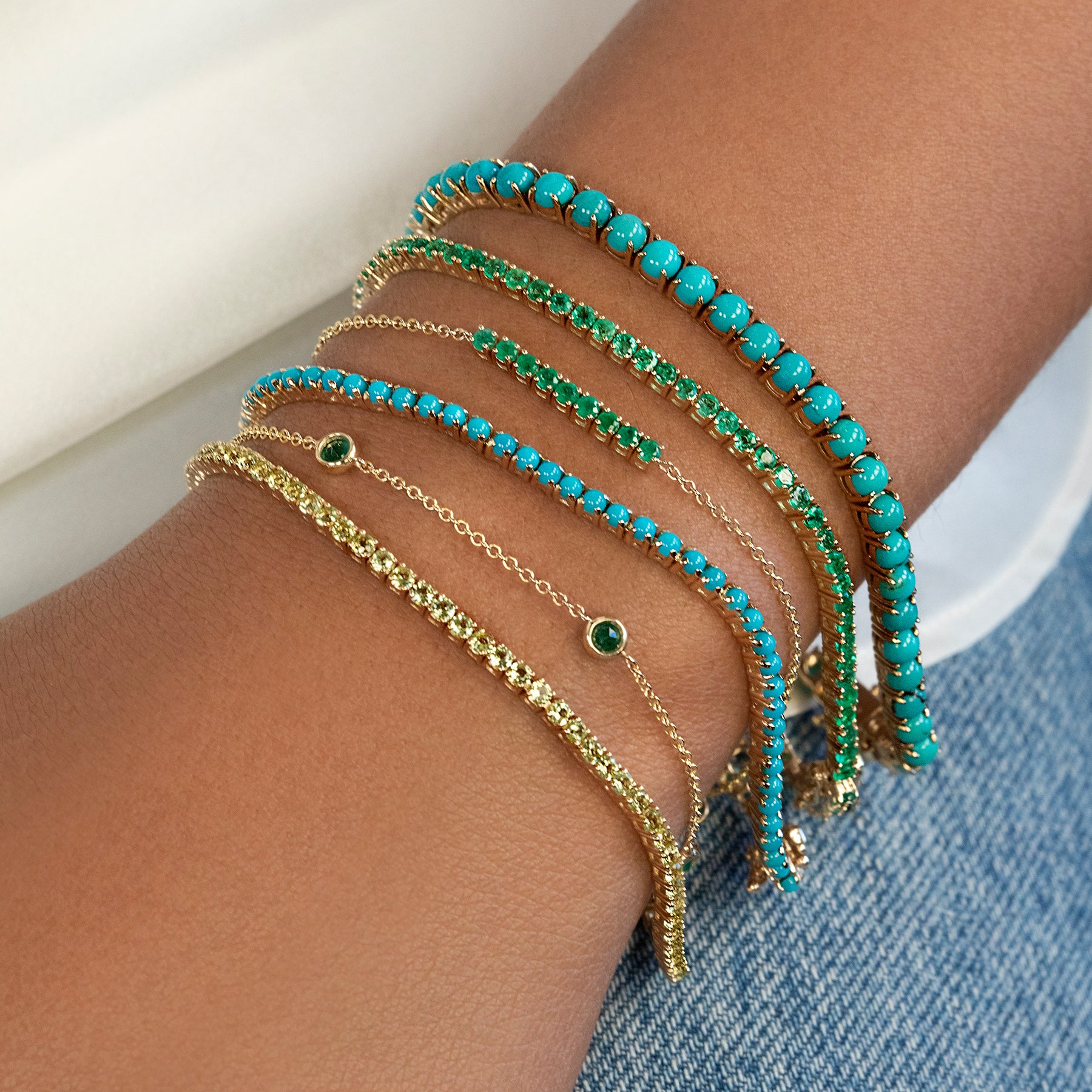 The Perfect Tennis Bracelet - Peridot / 14k Yellow Gold