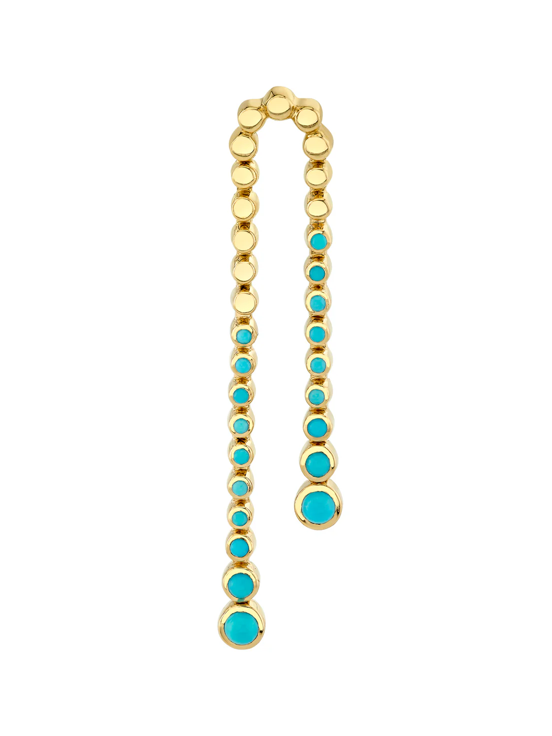 Draped Riviera Earring - Turquoise / 14k Yellow Gold