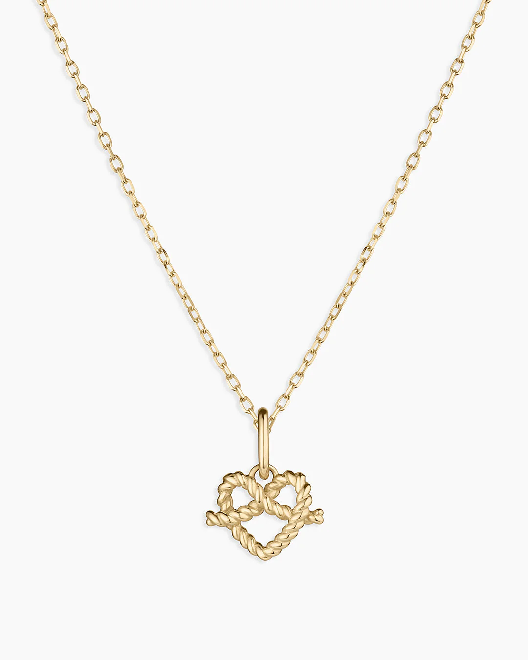 14k Gold Love Knot Charm Necklace