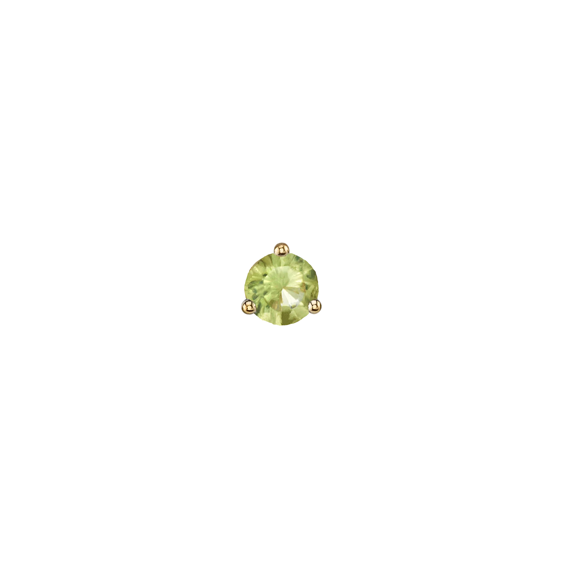 Round Stud #1 - Peridot / 14k Yellow Gold