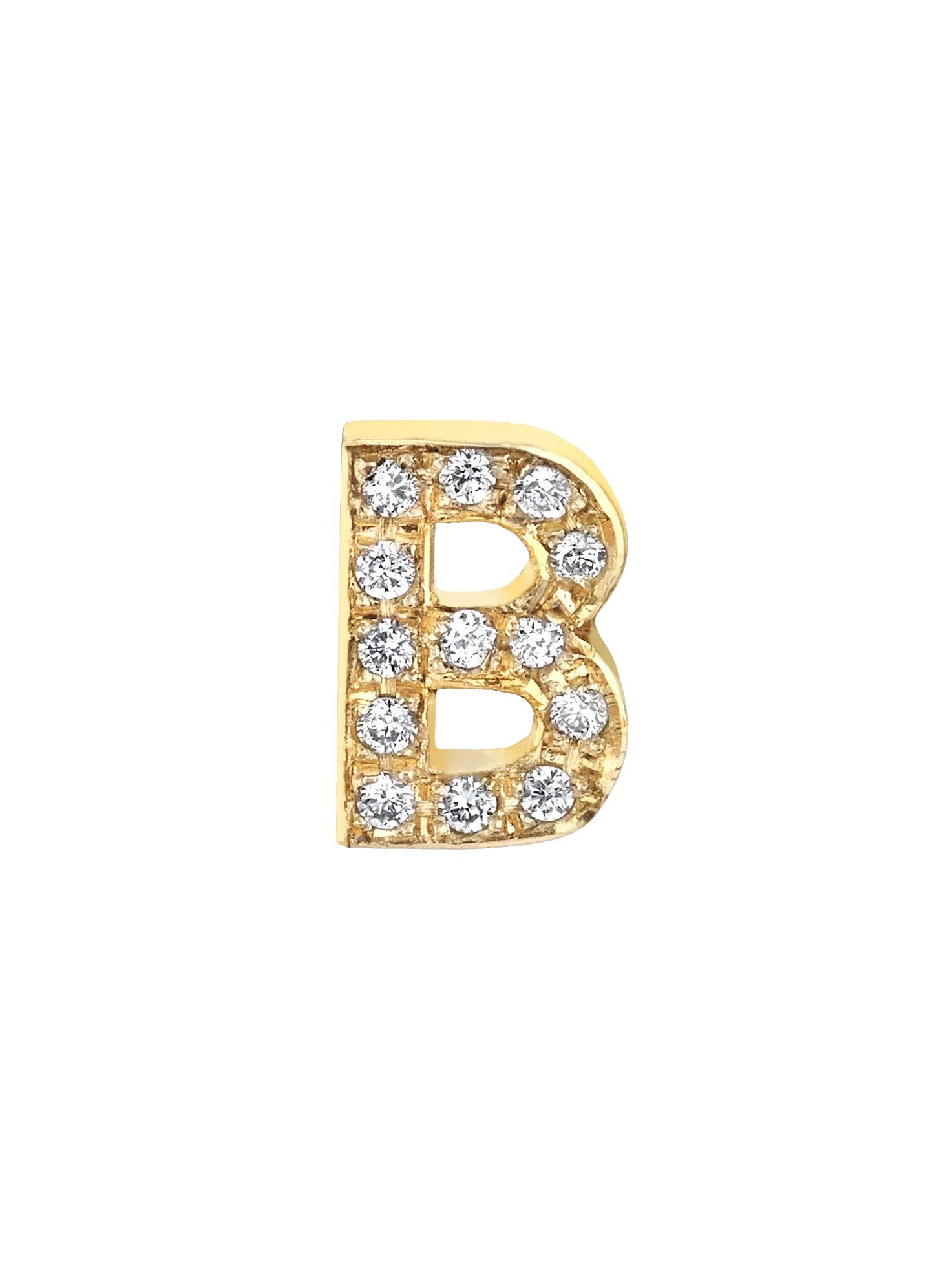 Custom Bracelet Letters ��C? White Diamond / 14k Yellow Gold