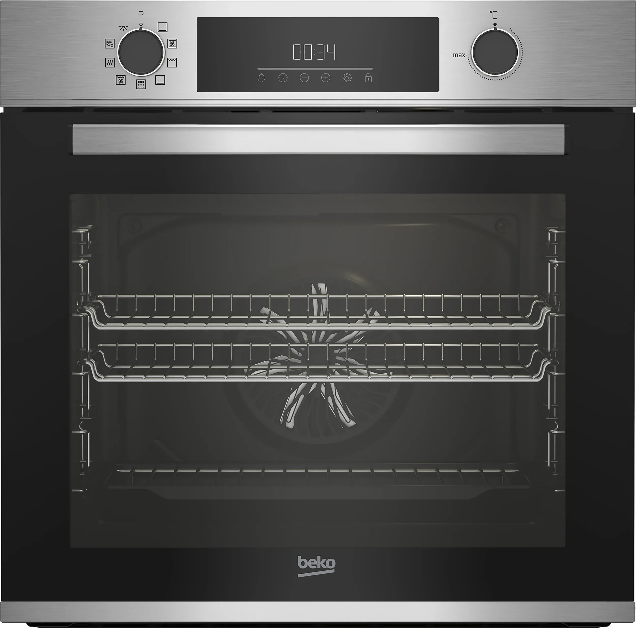 Beko 60cm Built-In Pyro Multi-Function Oven with AeroPerfect鈩?|  BBIE12301XMP