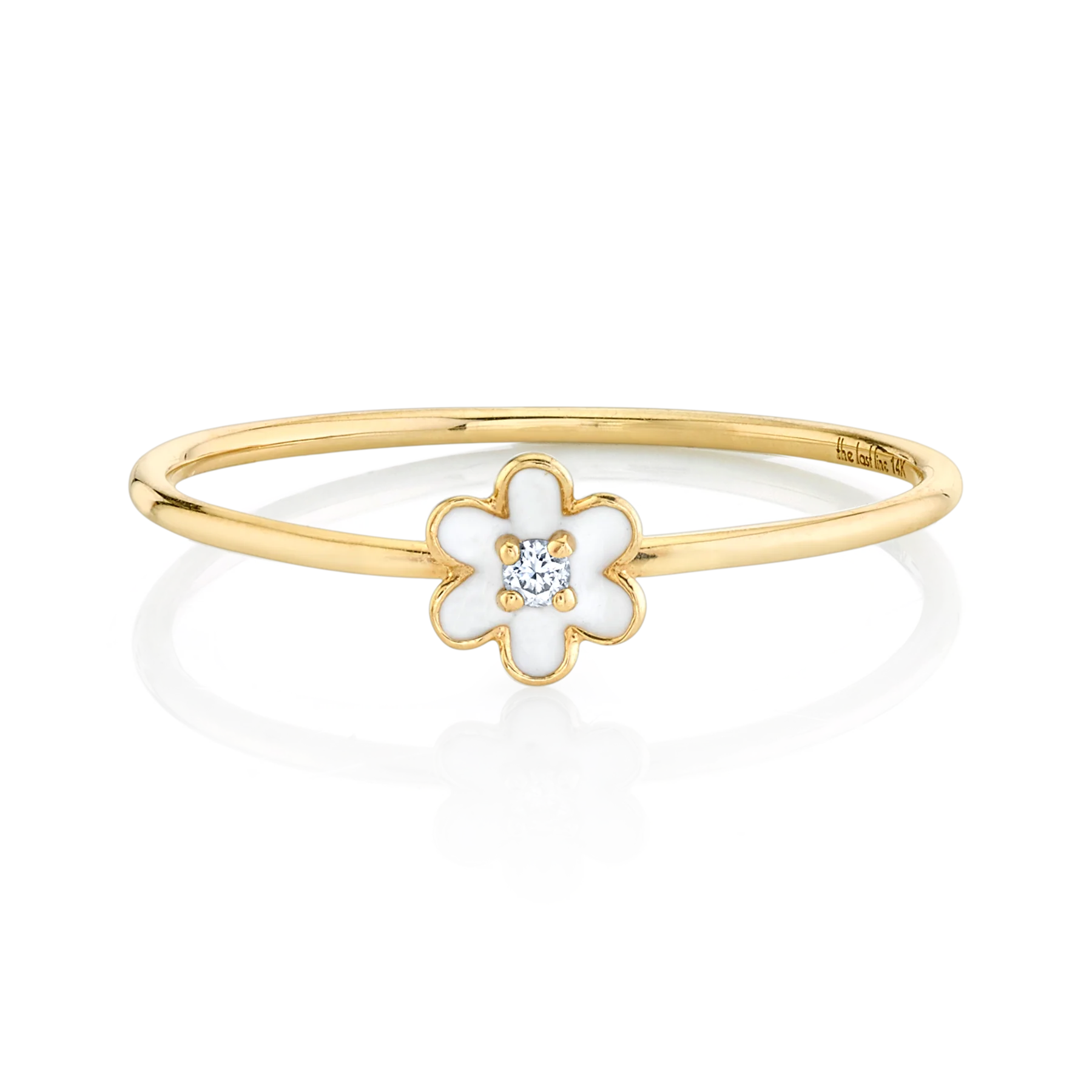 Slim Ring - Flower / 14k Yellow Gold