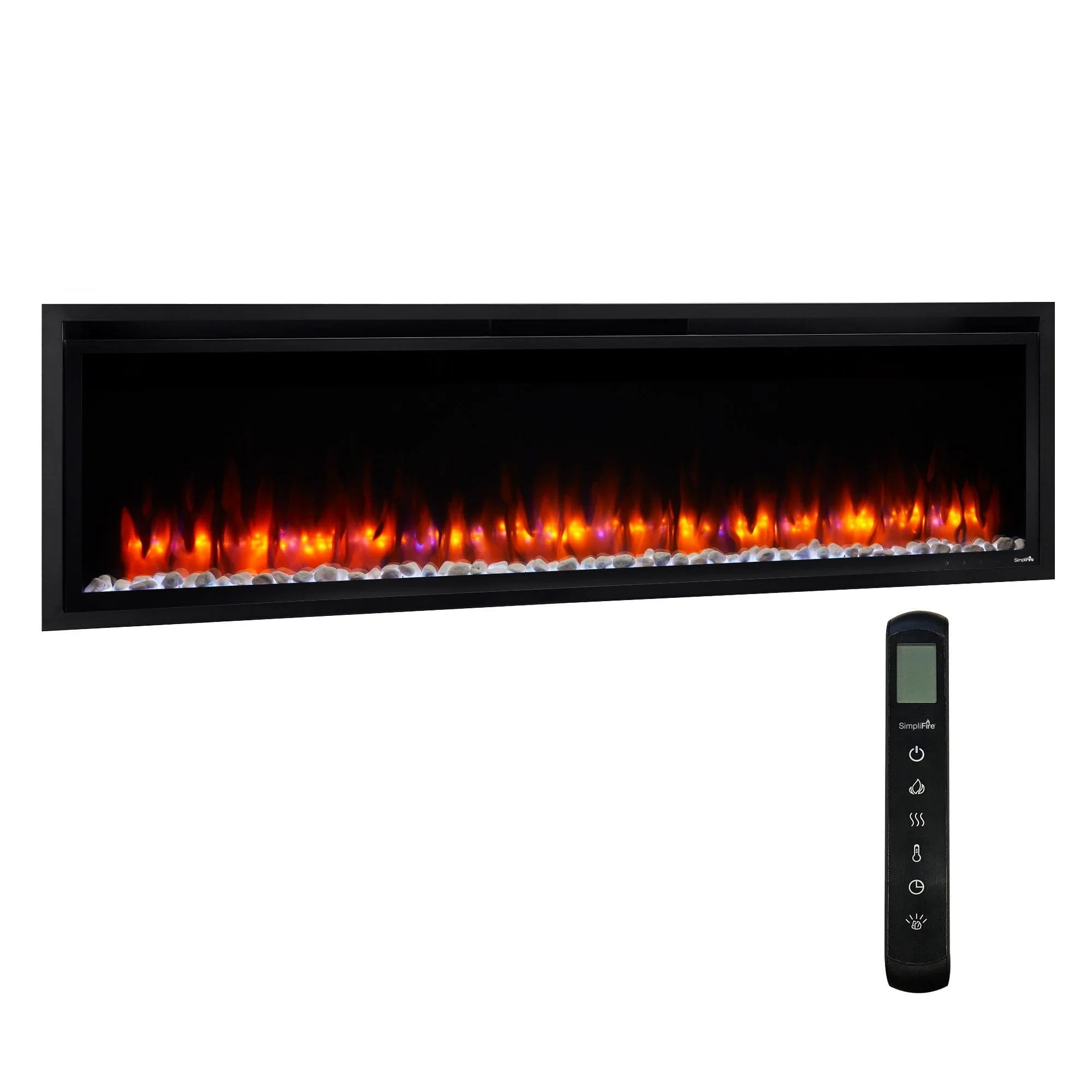 SimpliFire 60-in Allusion Platinum Wall Mount Electric Fireplace