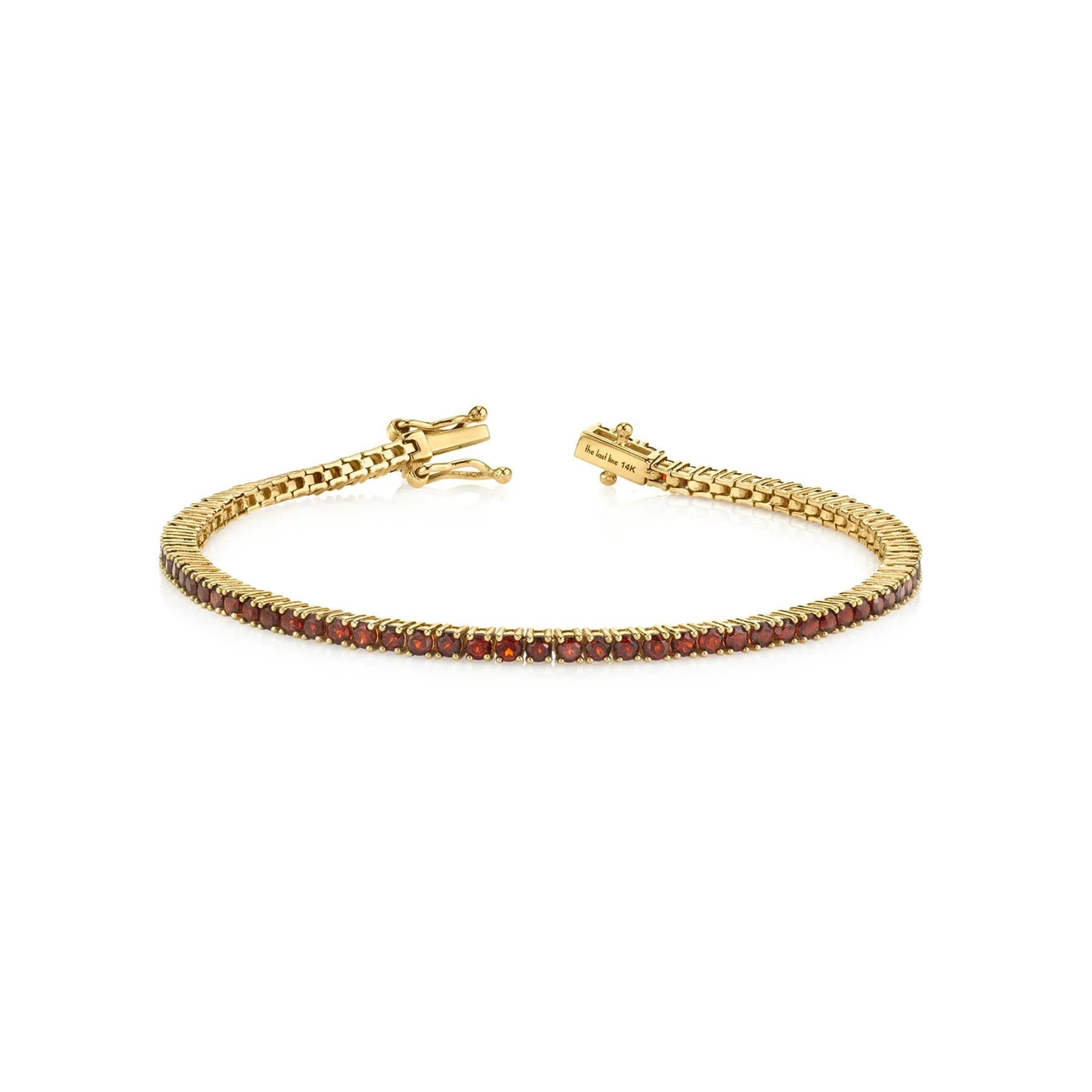 The Perfect Personalized Tennis Bracelet - Garnet / 14k Yellow Gold