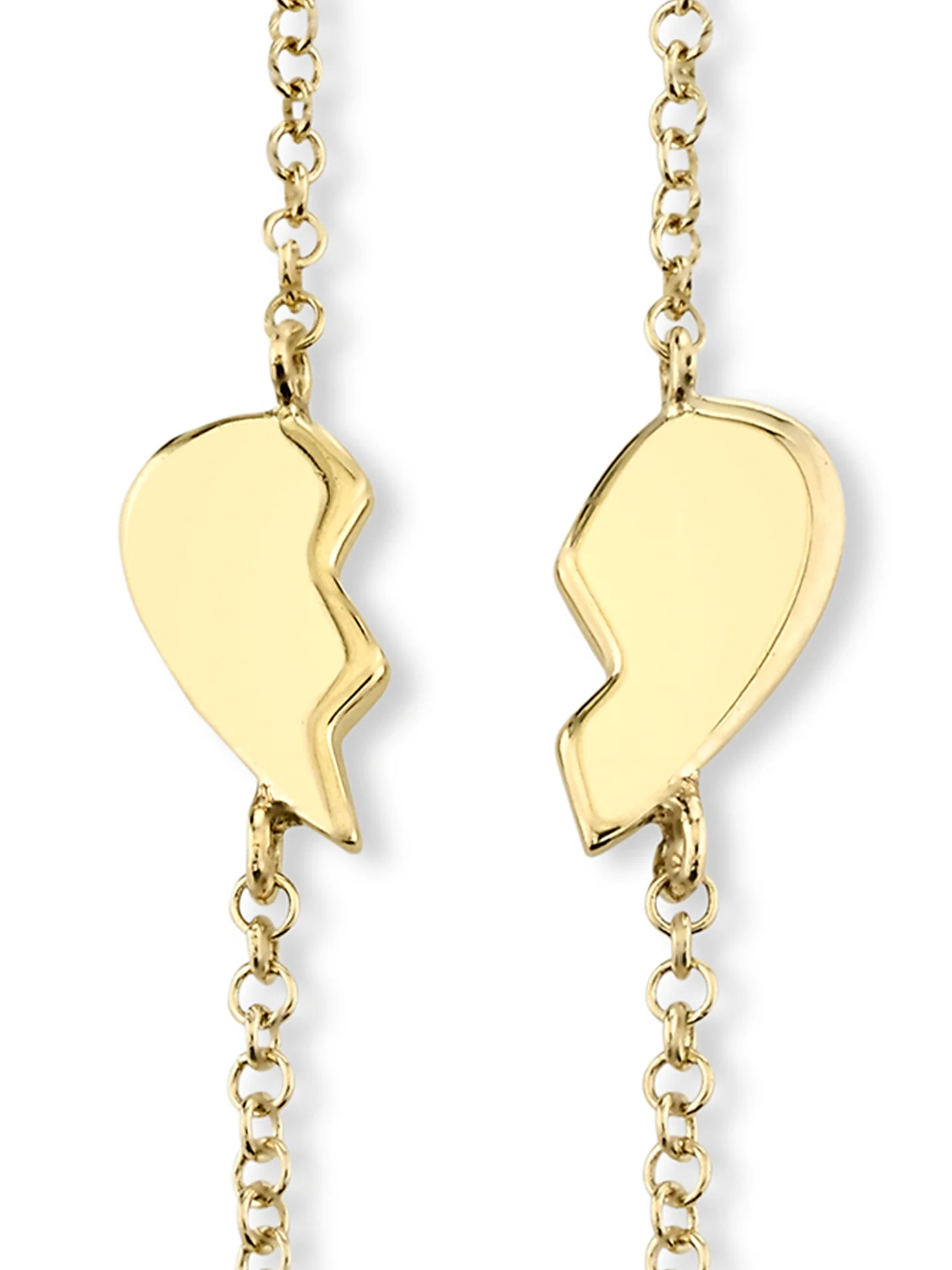 Best Friends Heart Bracelet Set - 14k Yellow Gold