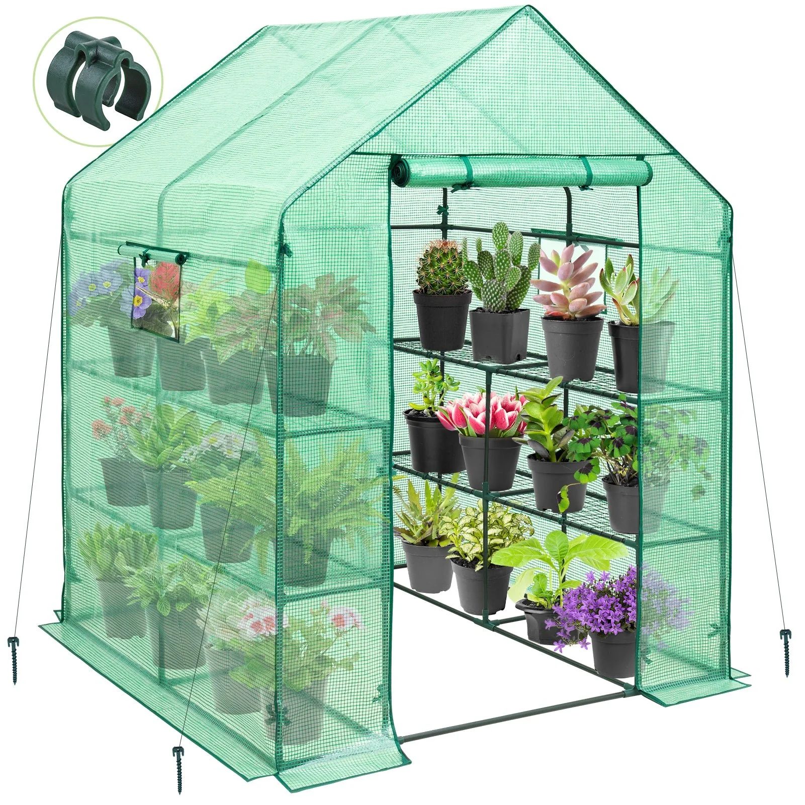 57'' x 57'' x 77'' Mini Walk-in Greenhouse