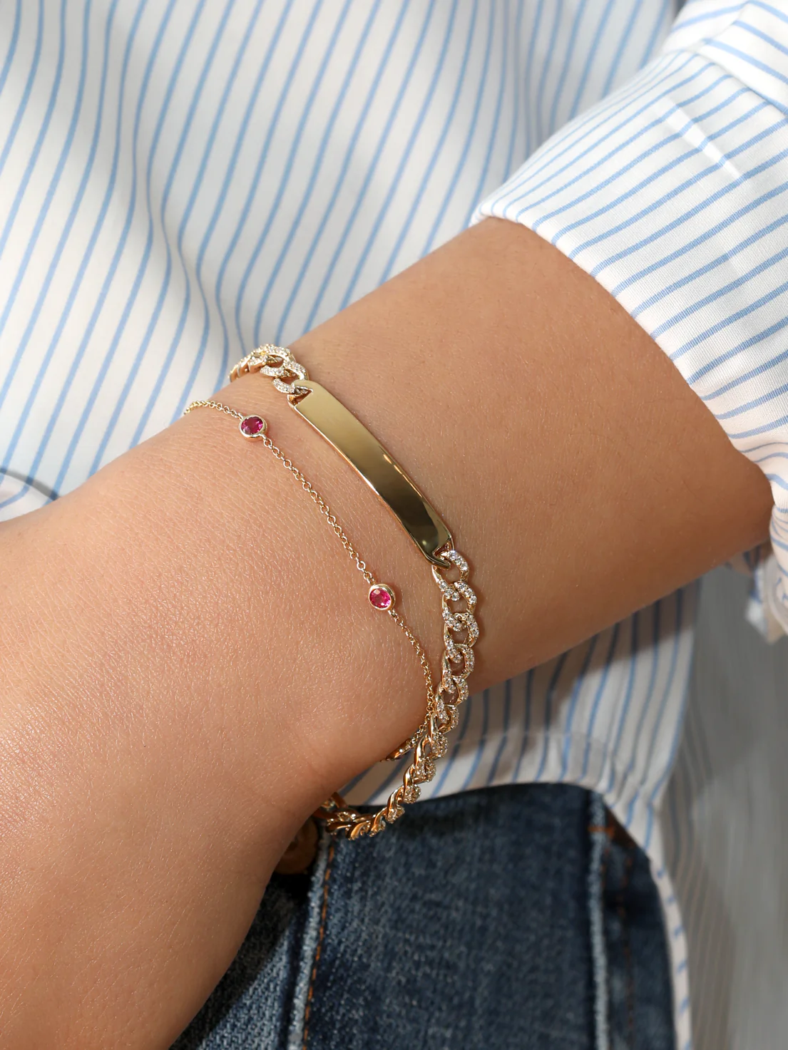 Always On Bezel Bracelet - Ruby / 14k Yellow Gold