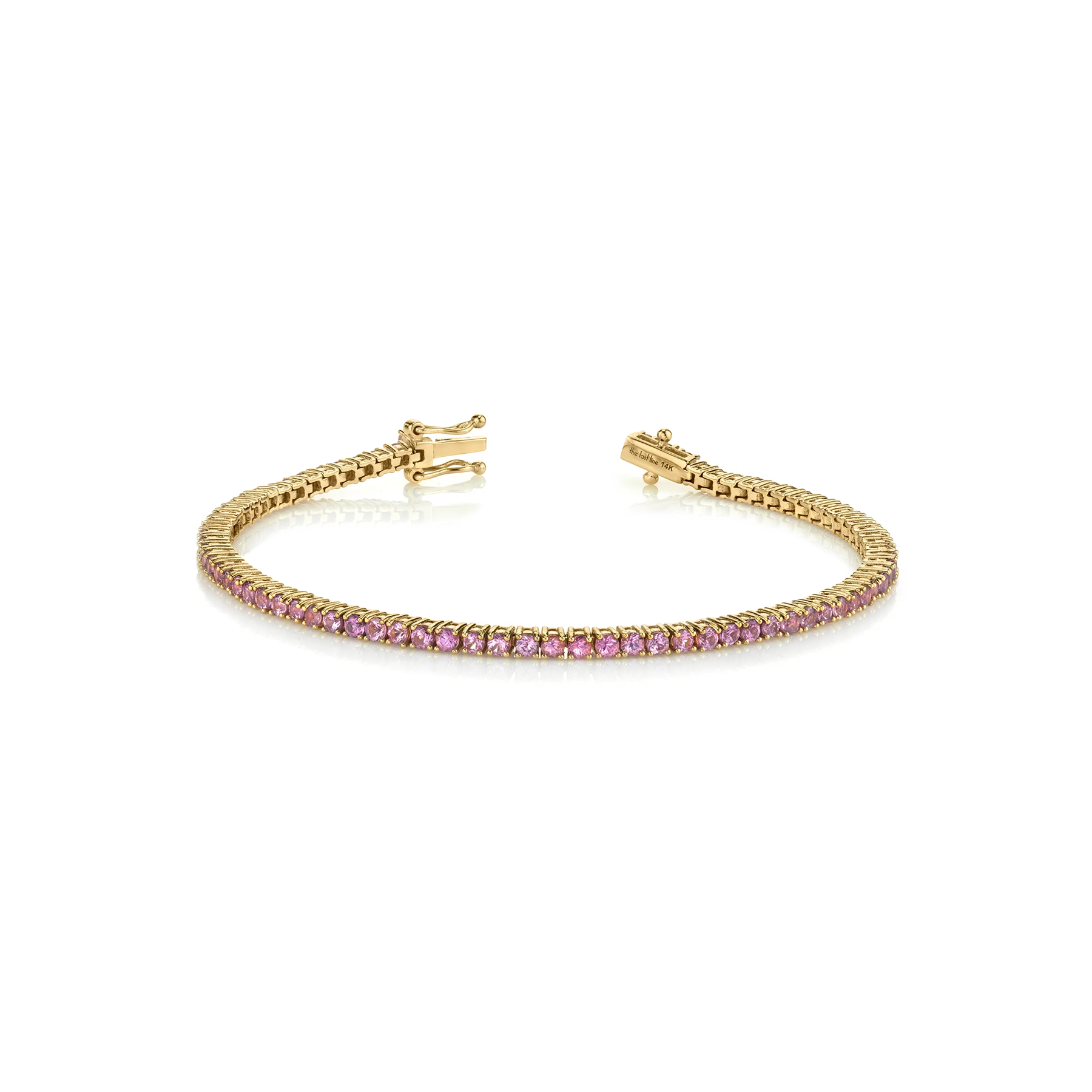 The Perfect Personalized Tennis Bracelet - Pink Tourmaline / 14k Yellow Gold