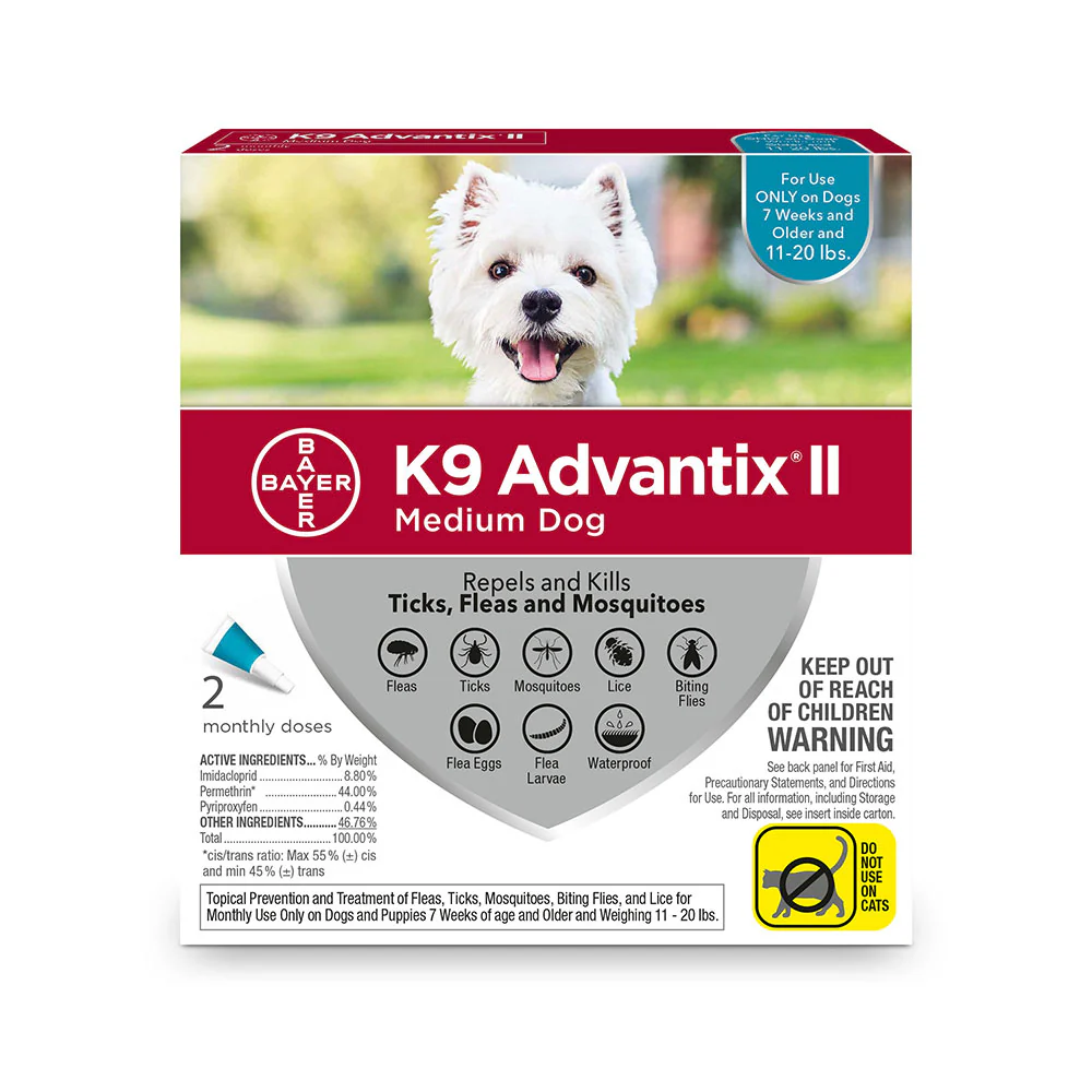 K9 Advantix® II Flea & Tick Treatment for Medium Dog 2 Dose