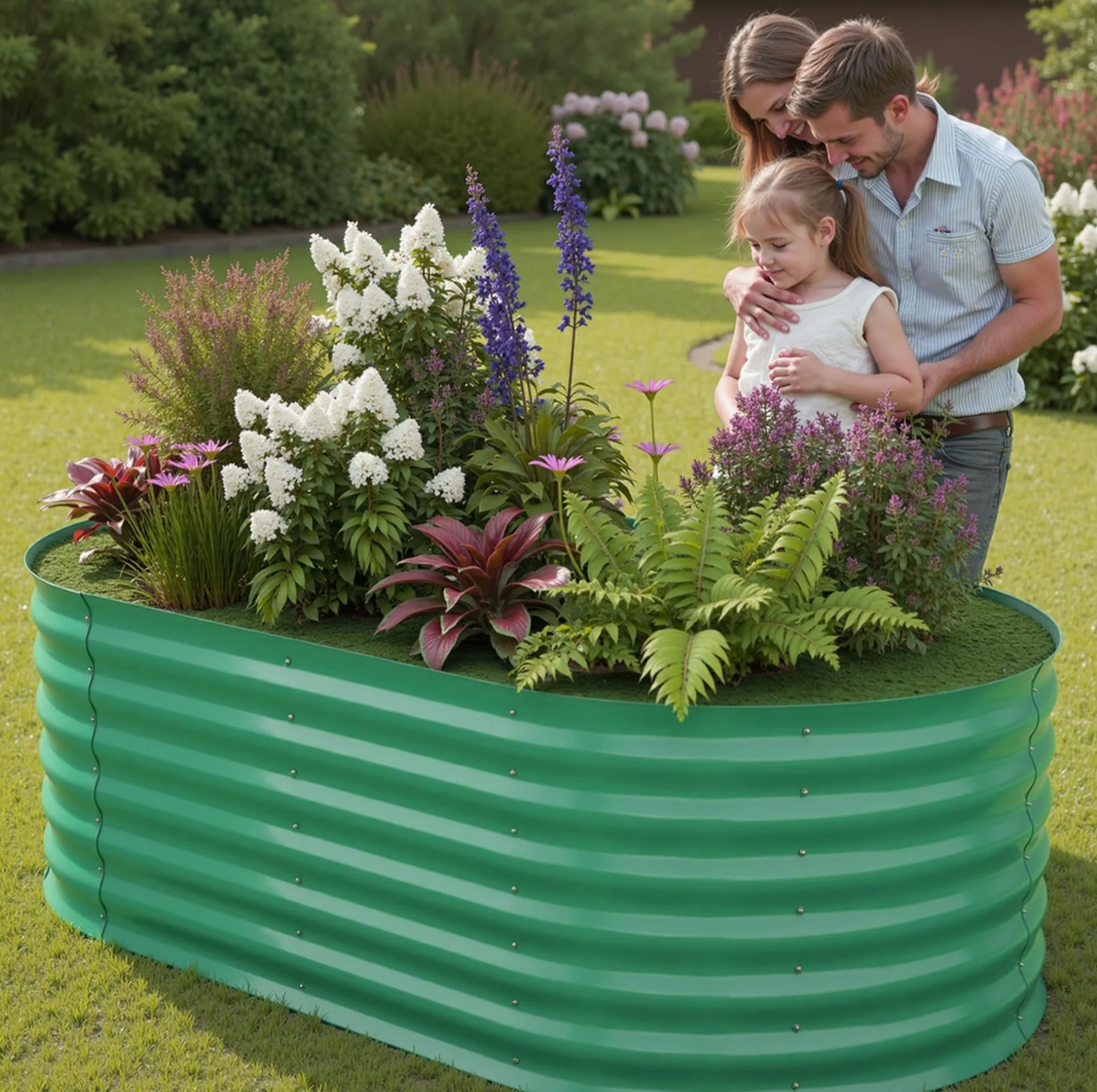 Garvee 2 Pcs 6' X 3' X 2' Galvanized Steel Raised Garden Beds, Outdoor Deep Planter Box Kit with Tool-Free Assembly, Rust-Resistant Green Coated Design for Vegetables, Flowers & Herbs