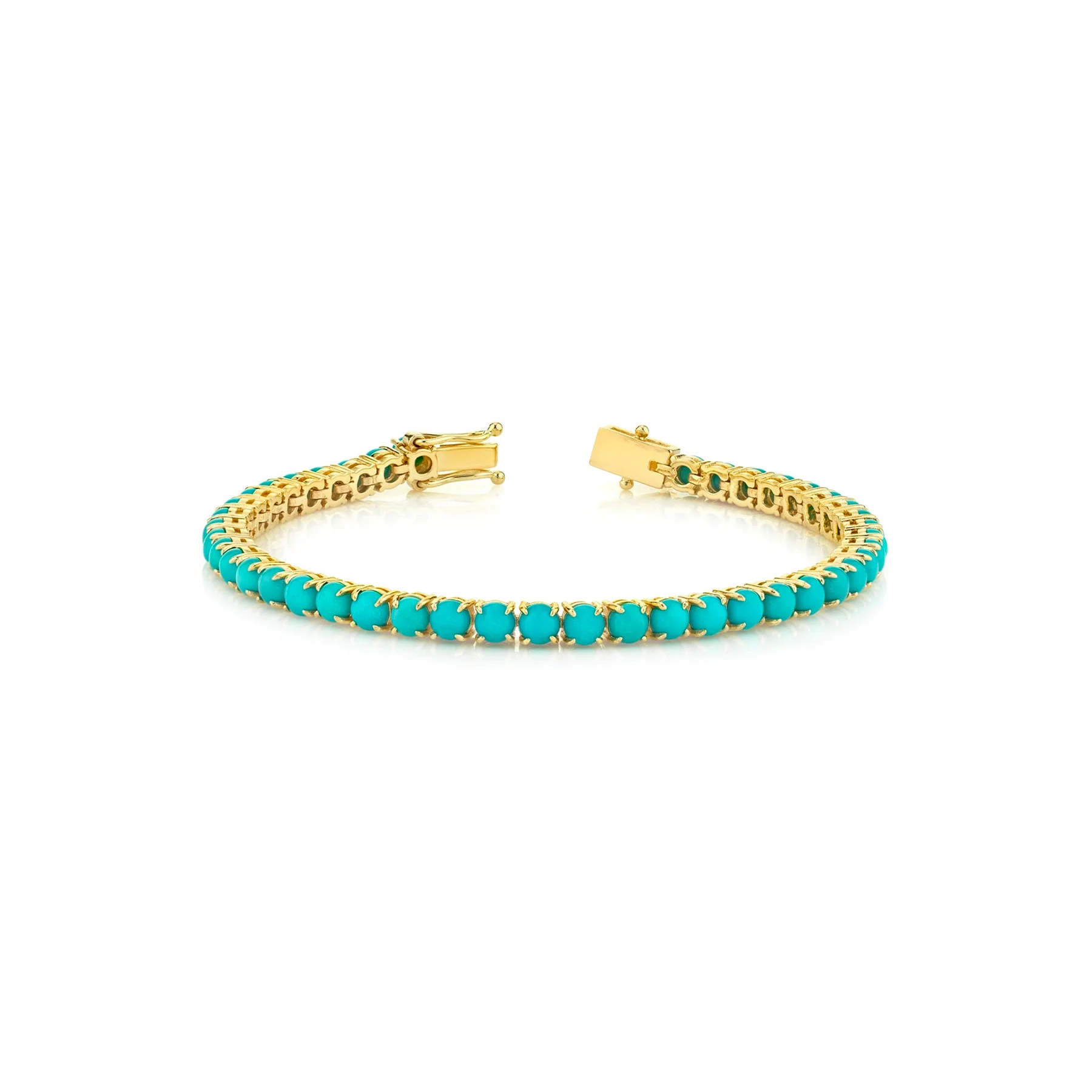 The Perfect Personalized Tennis Bracelet - Turquoise / 14k Yellow Gold