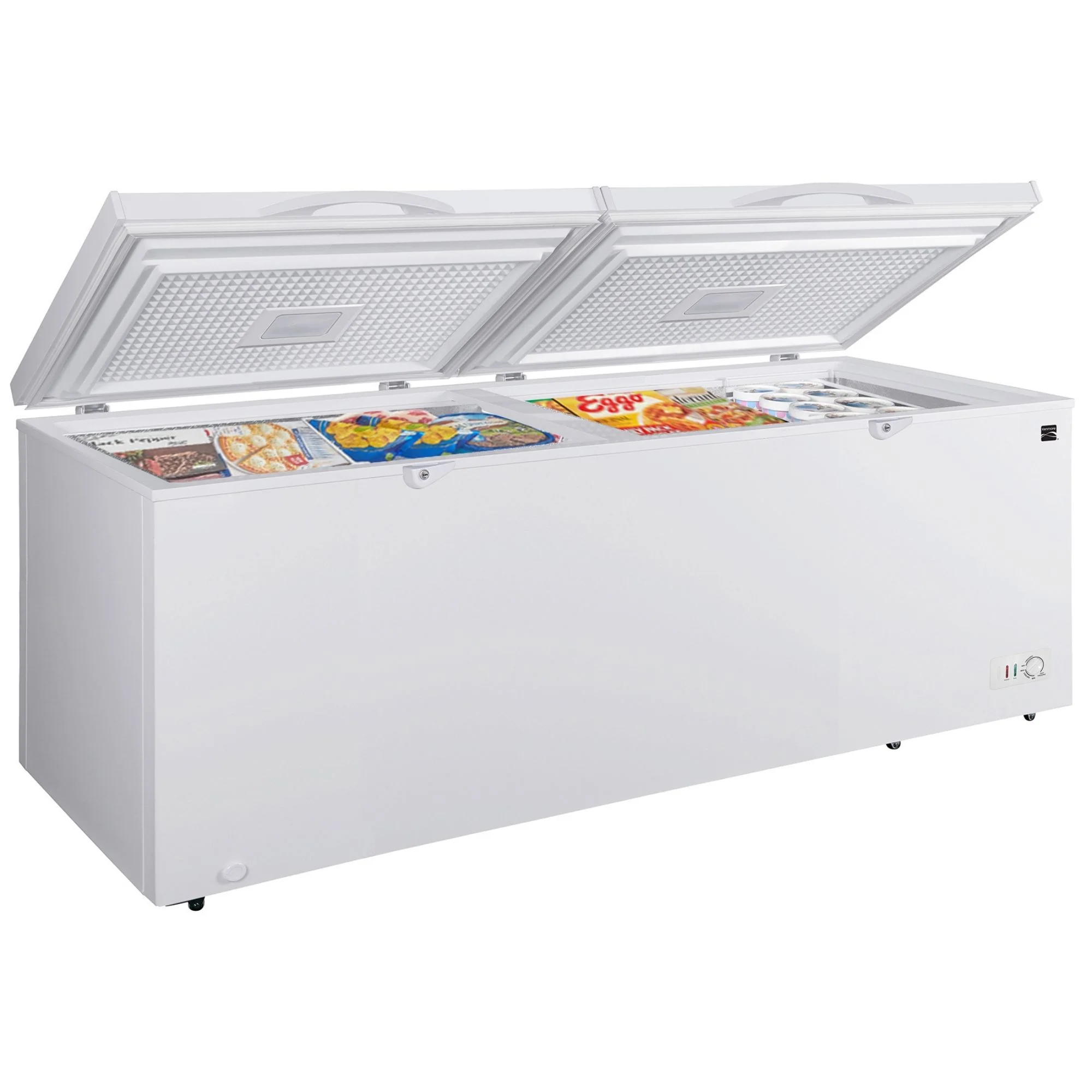 Kenmore 21 Cu. Ft. (600L) Convertible Chest Freezer/Refrigerator | Garage-Ready Deep Freeze | Dual Lids With Safety Locks | Manual Defrost | Easy-Rolling Wheels | White | Hunting Cabin Garage Cottage