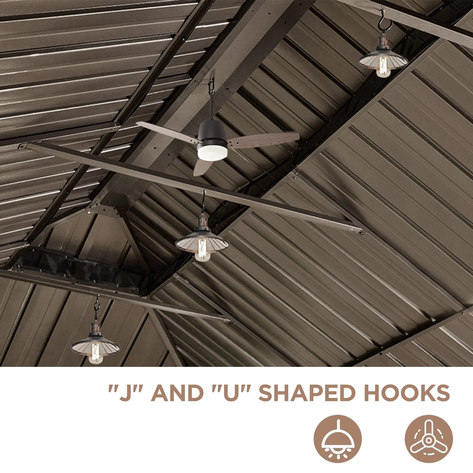 12x20 Hardtop Gazebo, Galvanized Steel Double Roof with Aluminum Frame