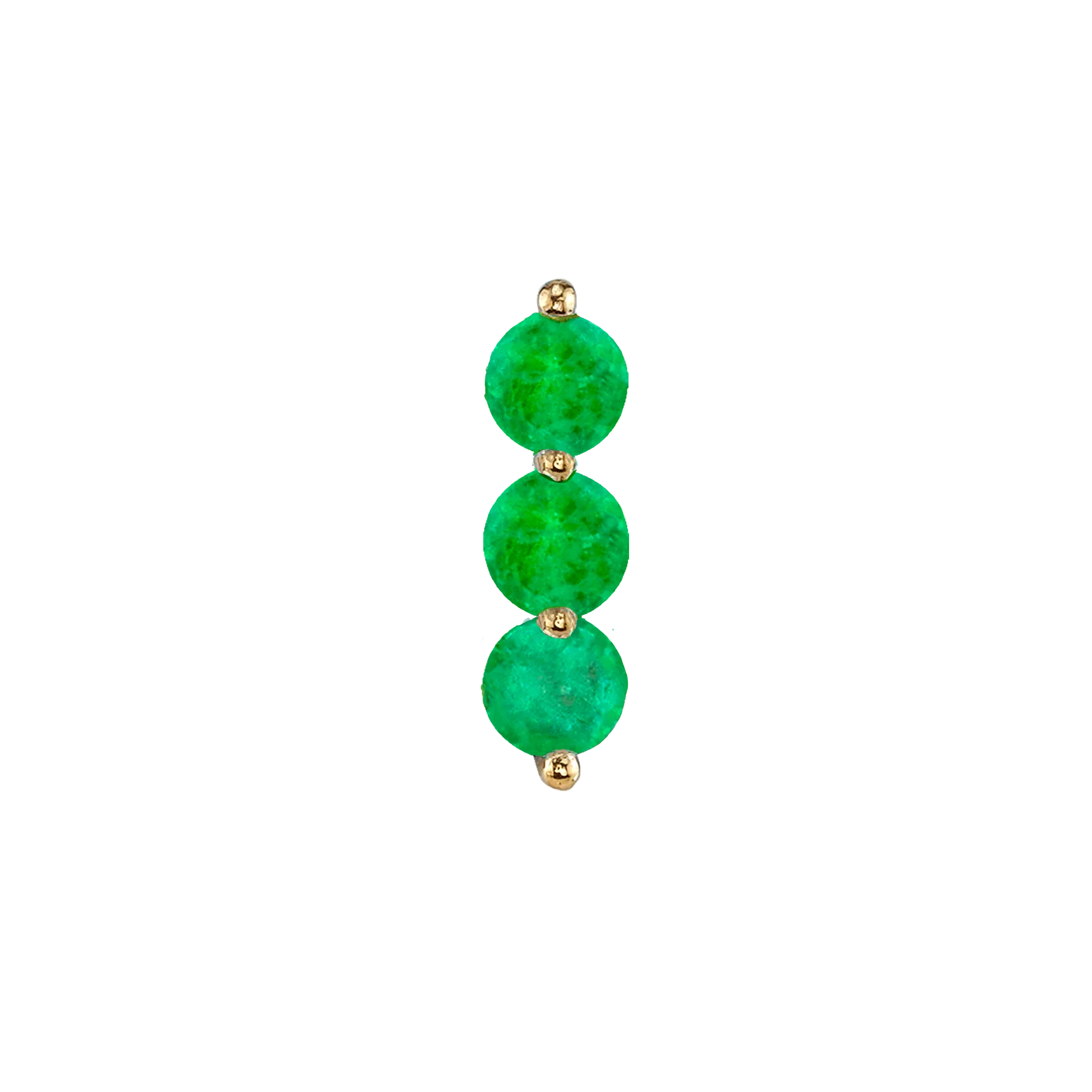 Triple Stud - Emerald / 14k Yellow Gold