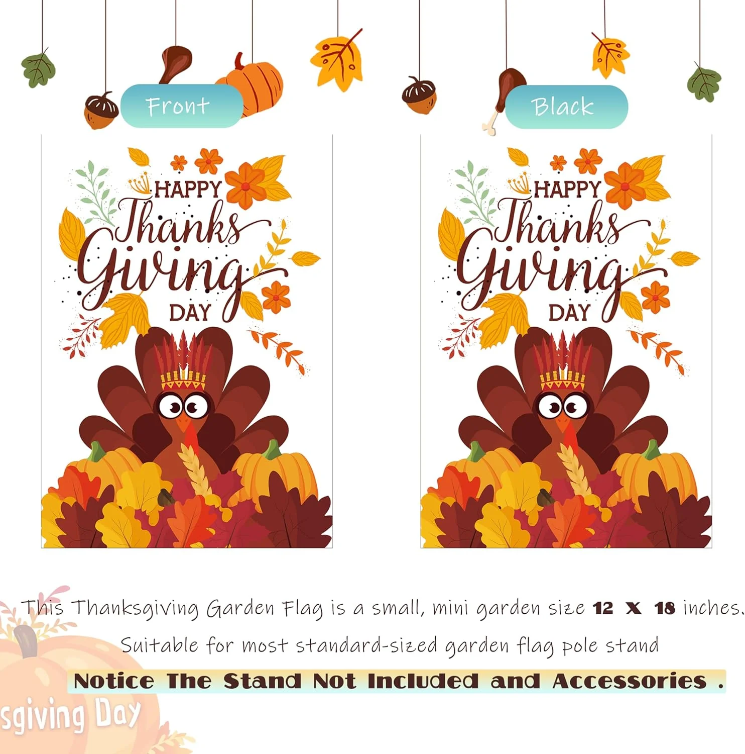 Halloween Garden Flag 12x18 Inch, Vertical Double Sided, 6Pcs