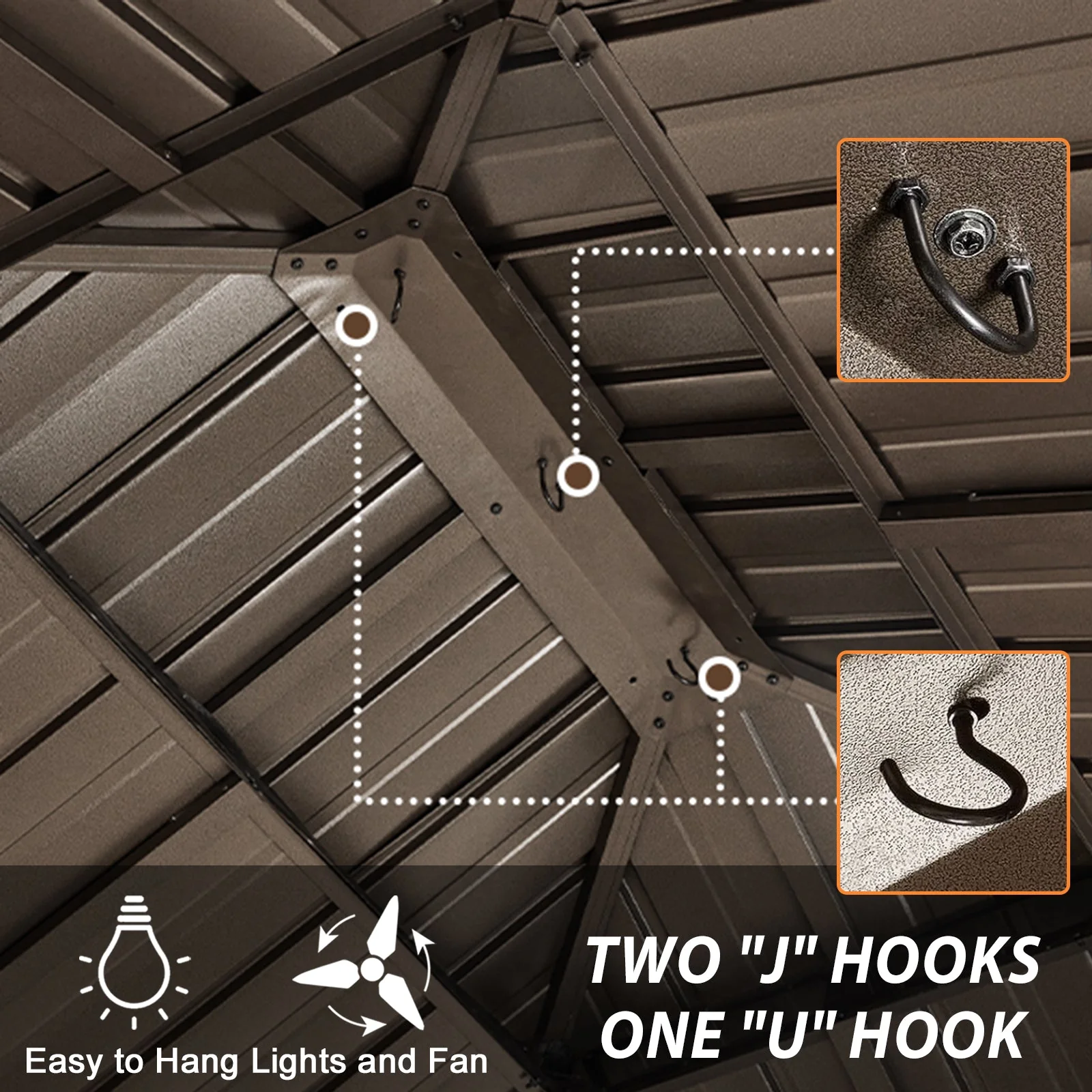 12x14 Hardtop Gazebo with Aluminum Frame