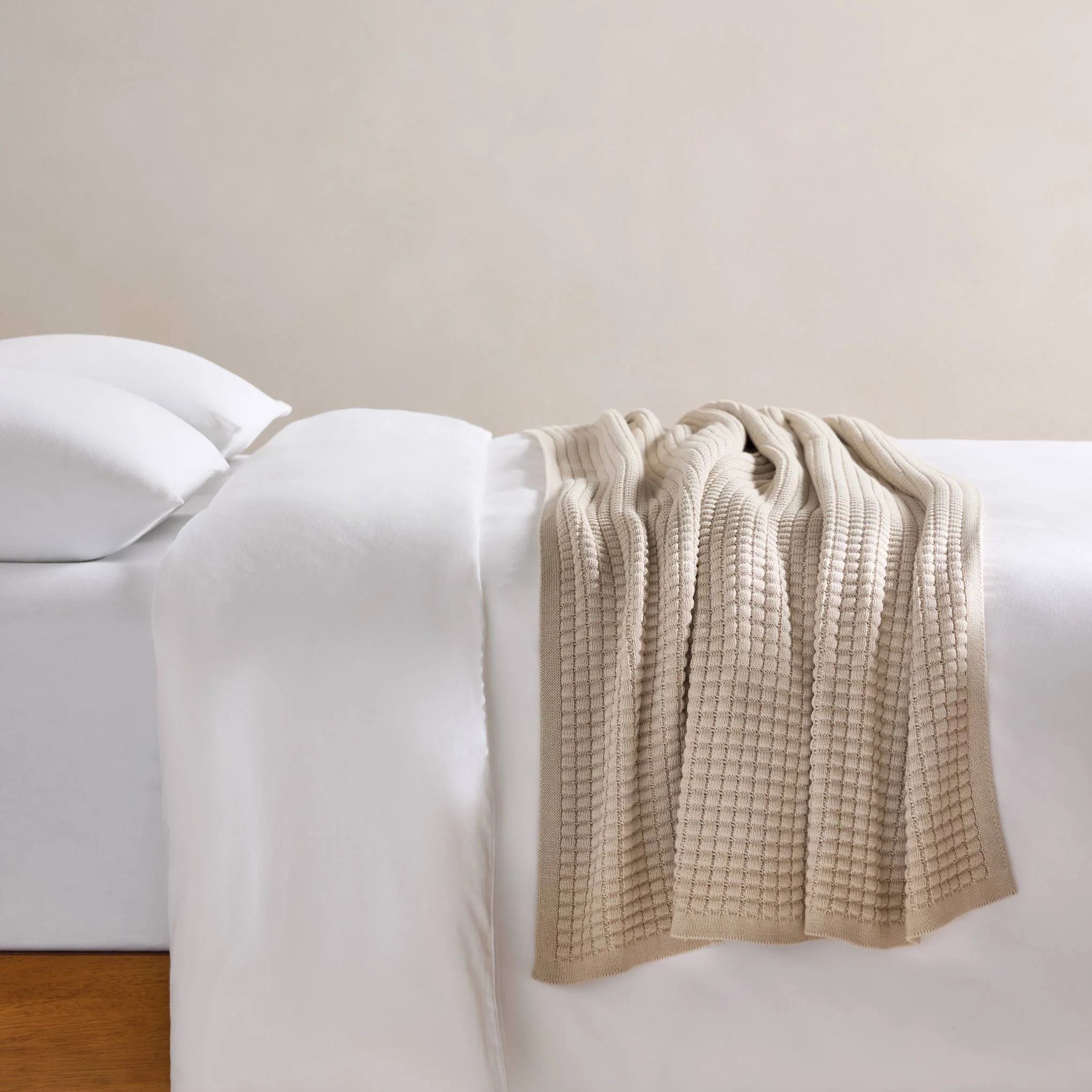 Grid Knit Cotton Throw Blanket - Last Call