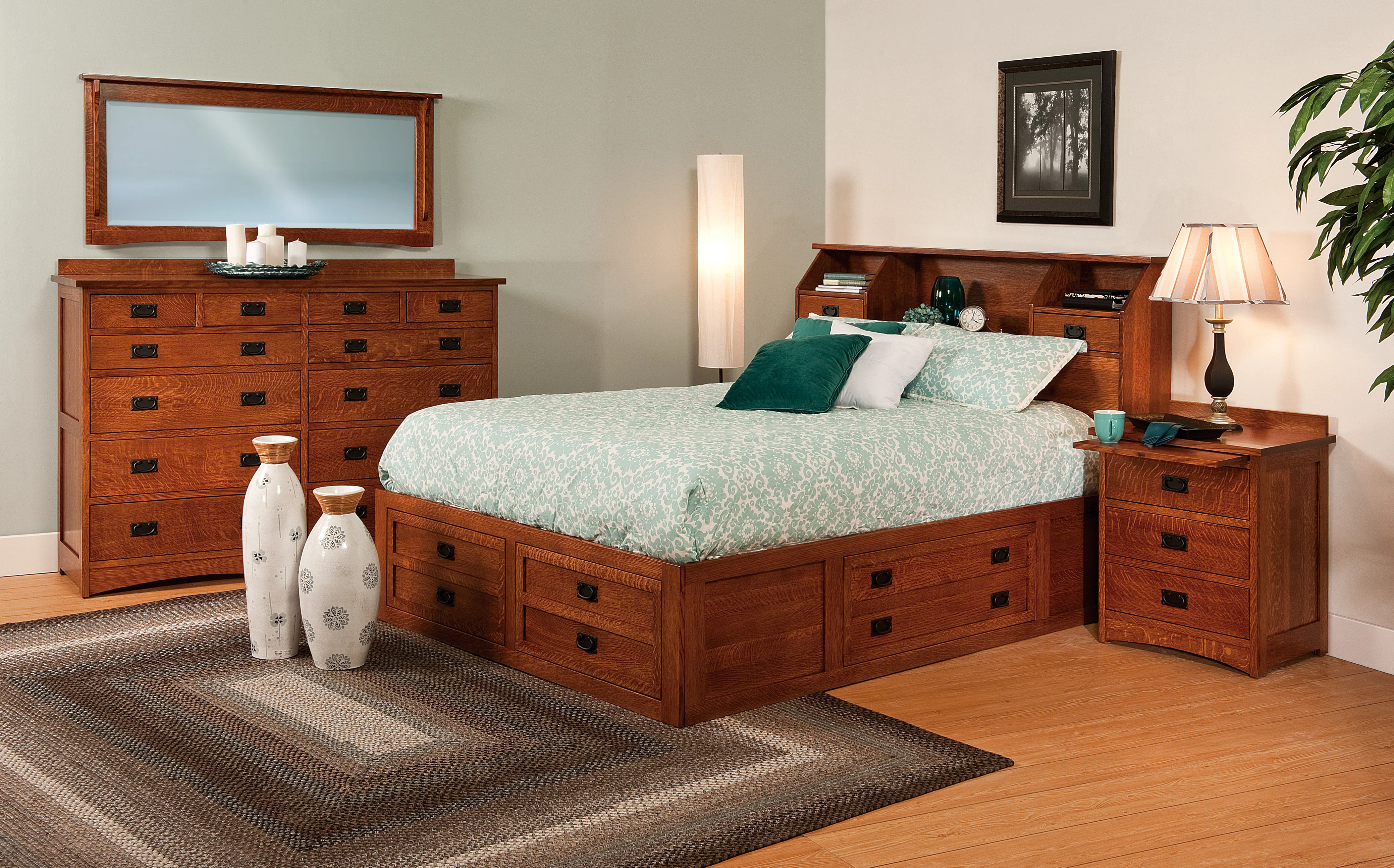 Amish Jacobson Bed With Storage Platform