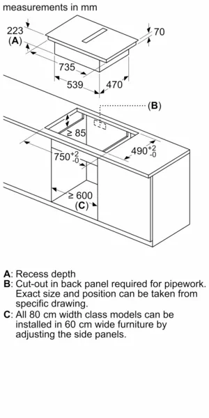 Bosch Series鈥? 鈥?80鈥痗m Venting Induction Hob | PXX875D67E