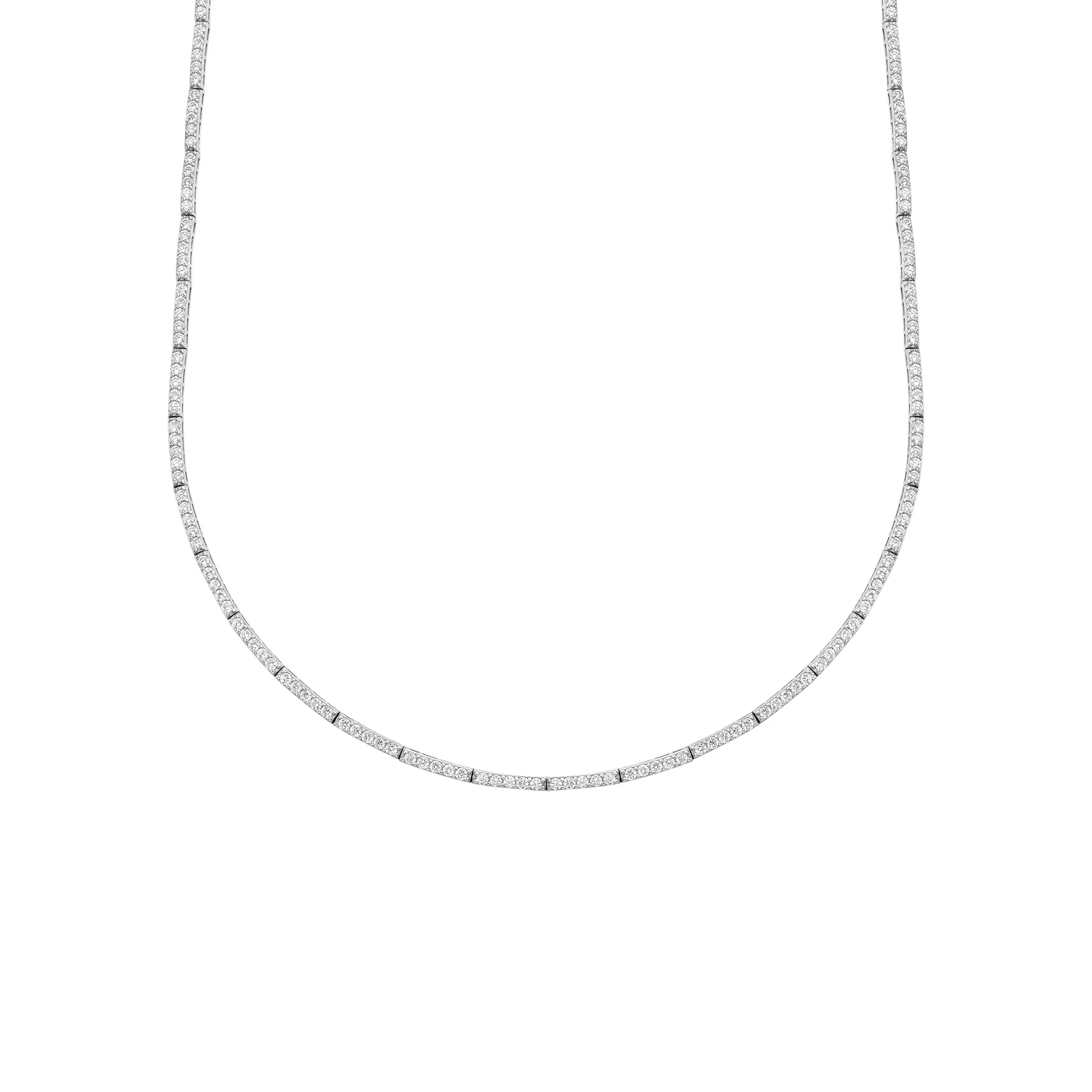 Perfect Eternity Necklace 1.5mm - White Diamond / 14k White Gold