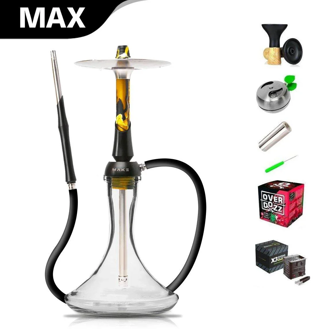 Make Hookah With Base Shisha Set - Yellow Acrylic
