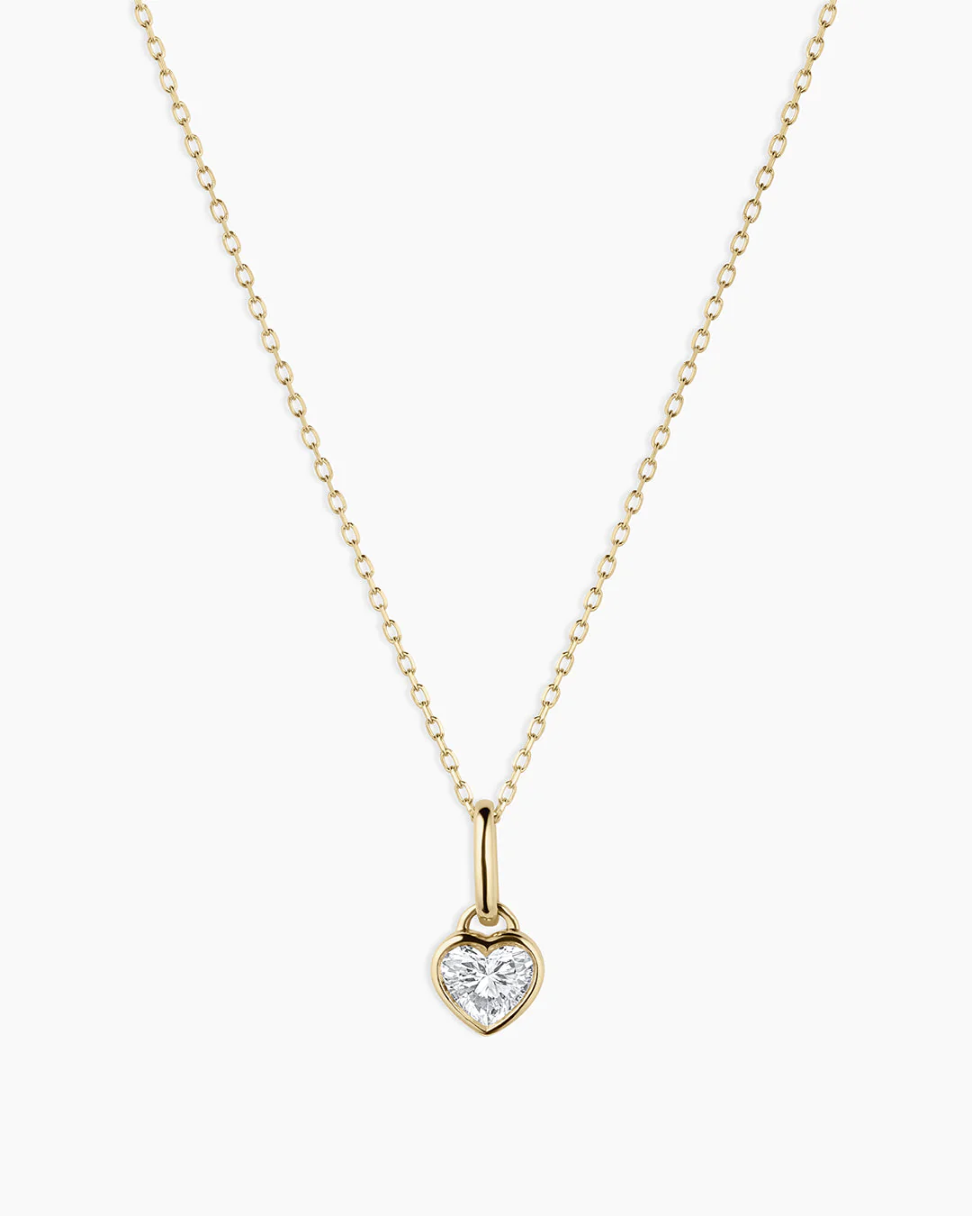 Lab Grown Diamond Heart Charm Necklace