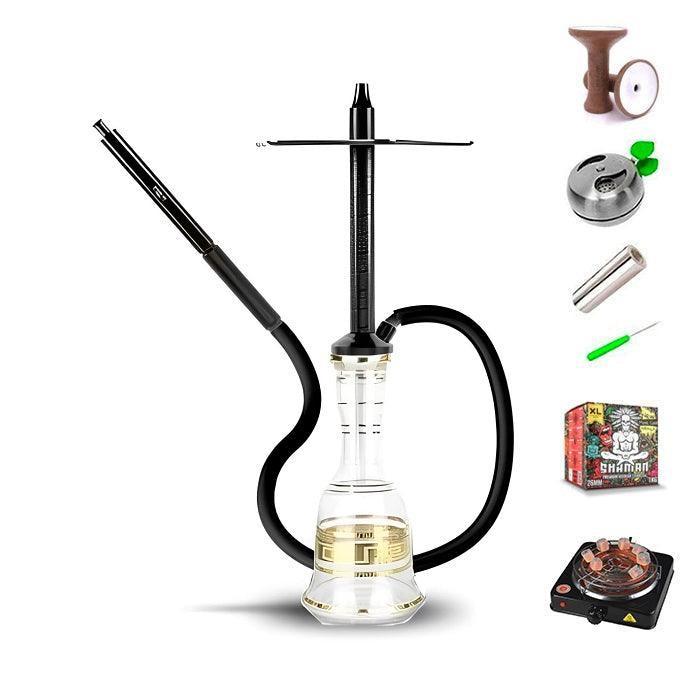 HJ SAOCCA Hookah with Bohemian Base Shisha Set - Black