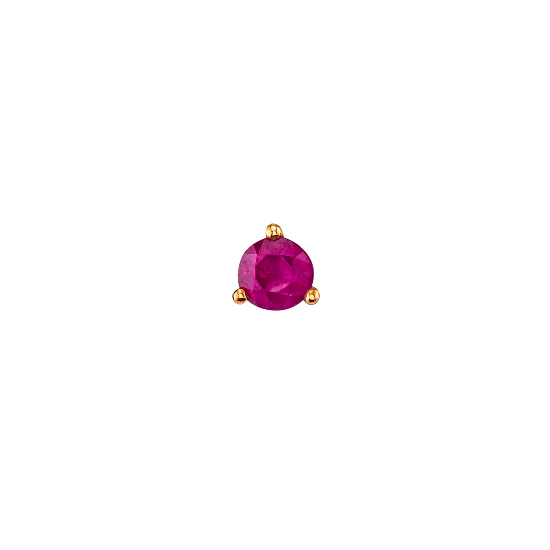 Round Stud #1 - Ruby / 14k Yellow Gold