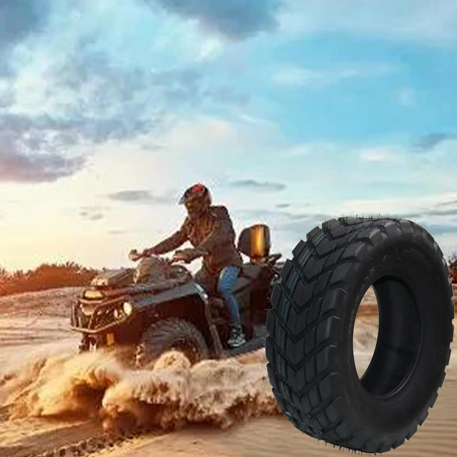 Garvee 2 Pack 19x7-8 ATV Tires 4 PR All-Terrain Tubeless Off-Road Tires for ATV UTV Trail Sand Mud Black