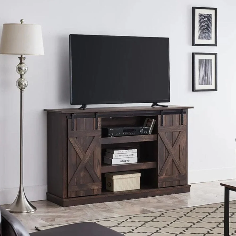 Sawyer Media Console in Rustic Brown