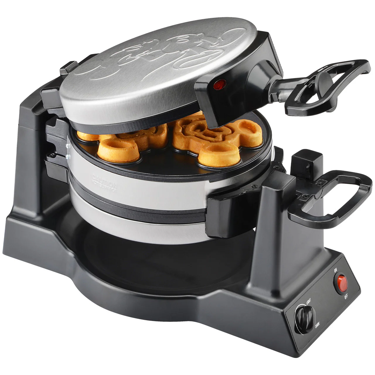 Mickey Mouse Double Flip Waffle Maker Stainless Steel