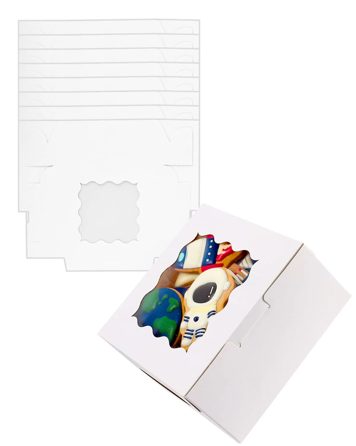 Cookie Boxes With Window, 60packs 6x6x3