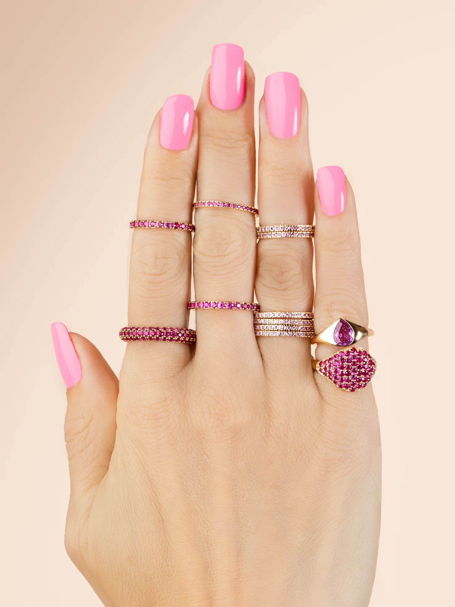 Perfect Eternity Band - Pink Sapphire / 14k Yellow Gold